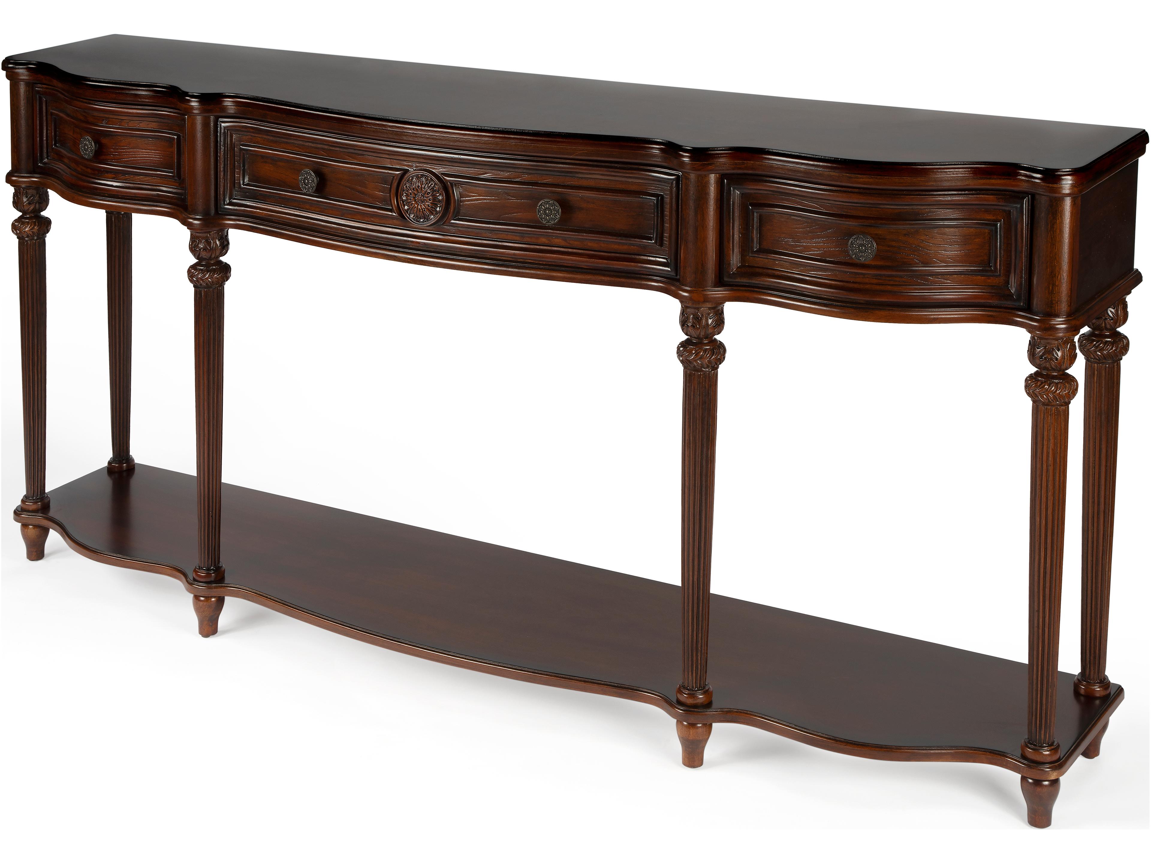 Peyton Rectangular Wood Cherry Console Table