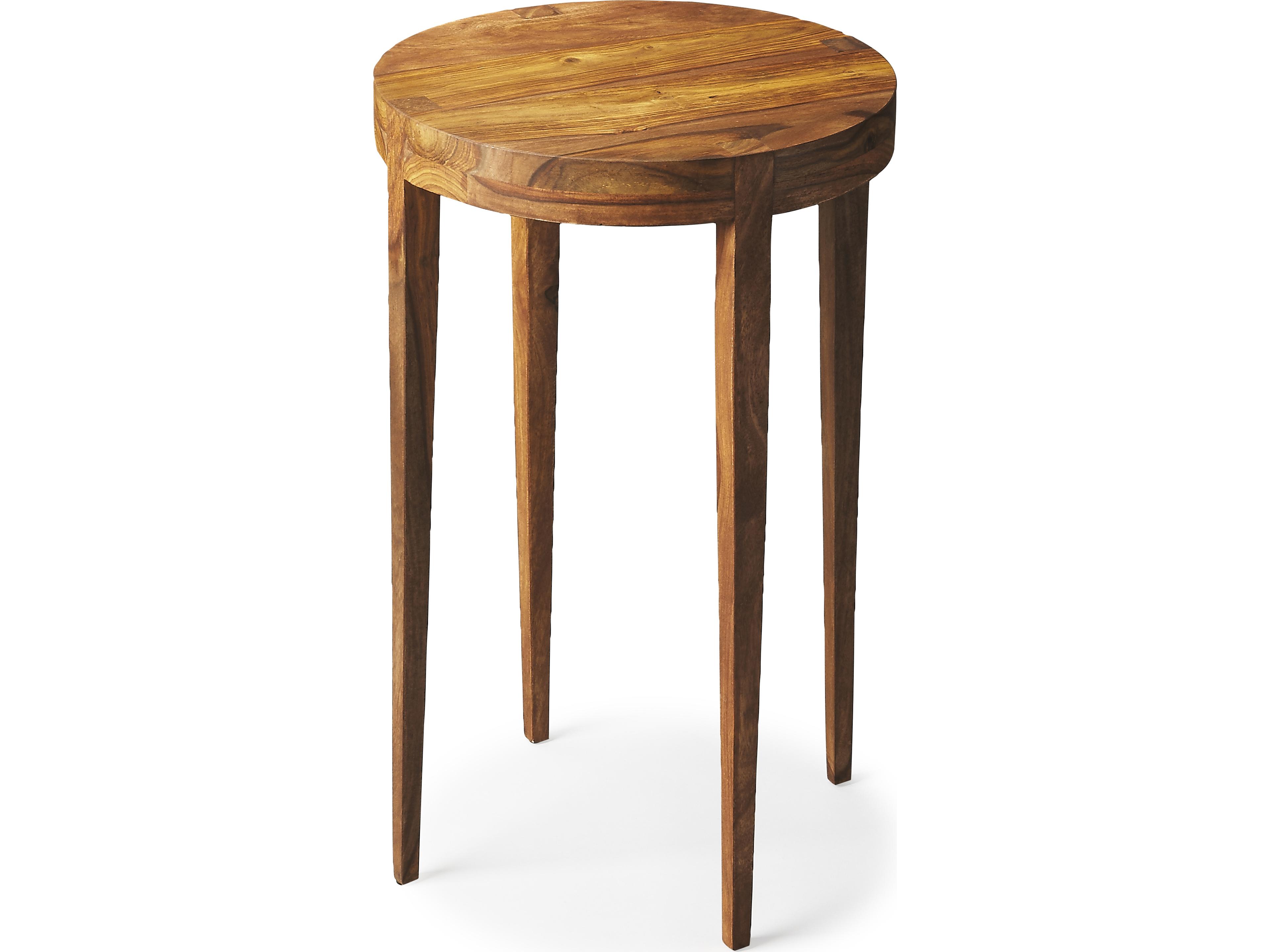 Cagney Round Wood Brown End Table