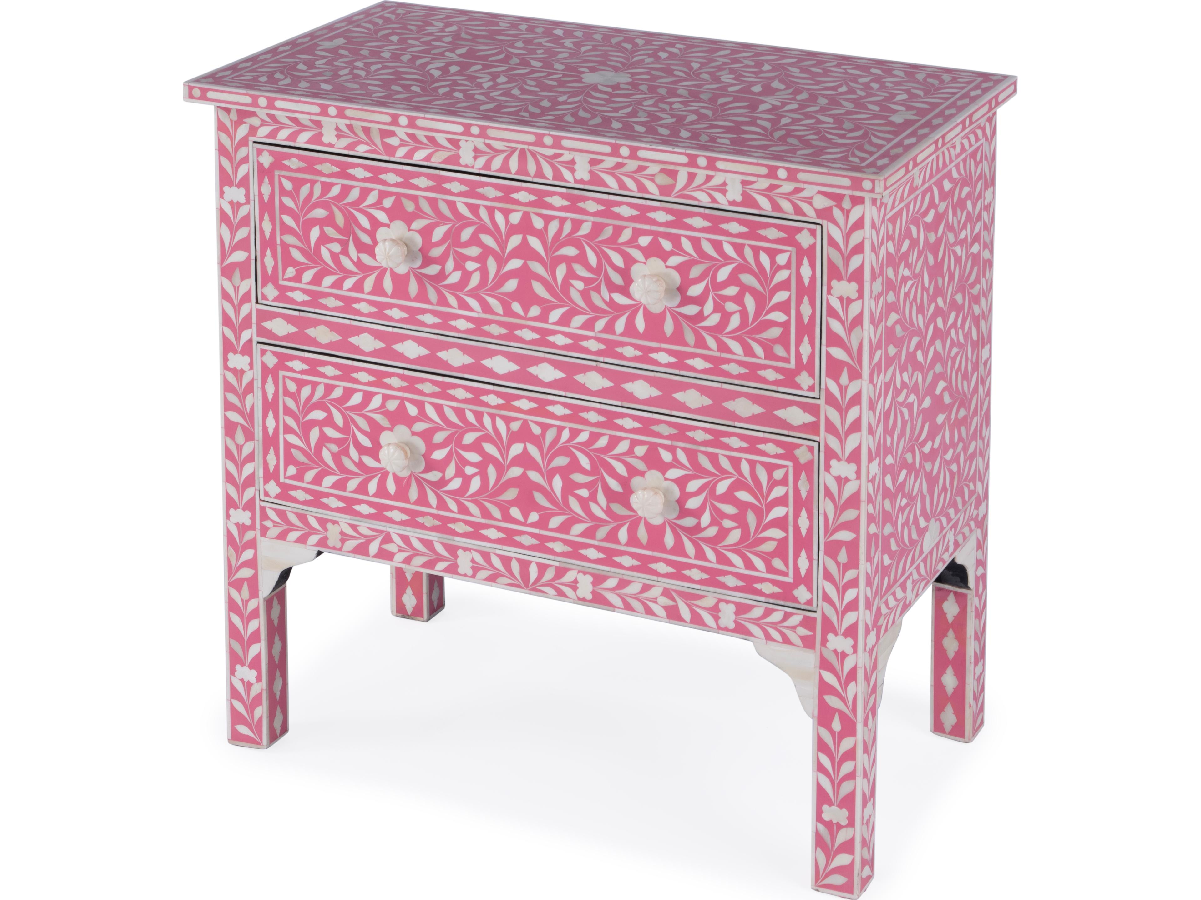 Vivienne Pink Mango Wood Accent Chest