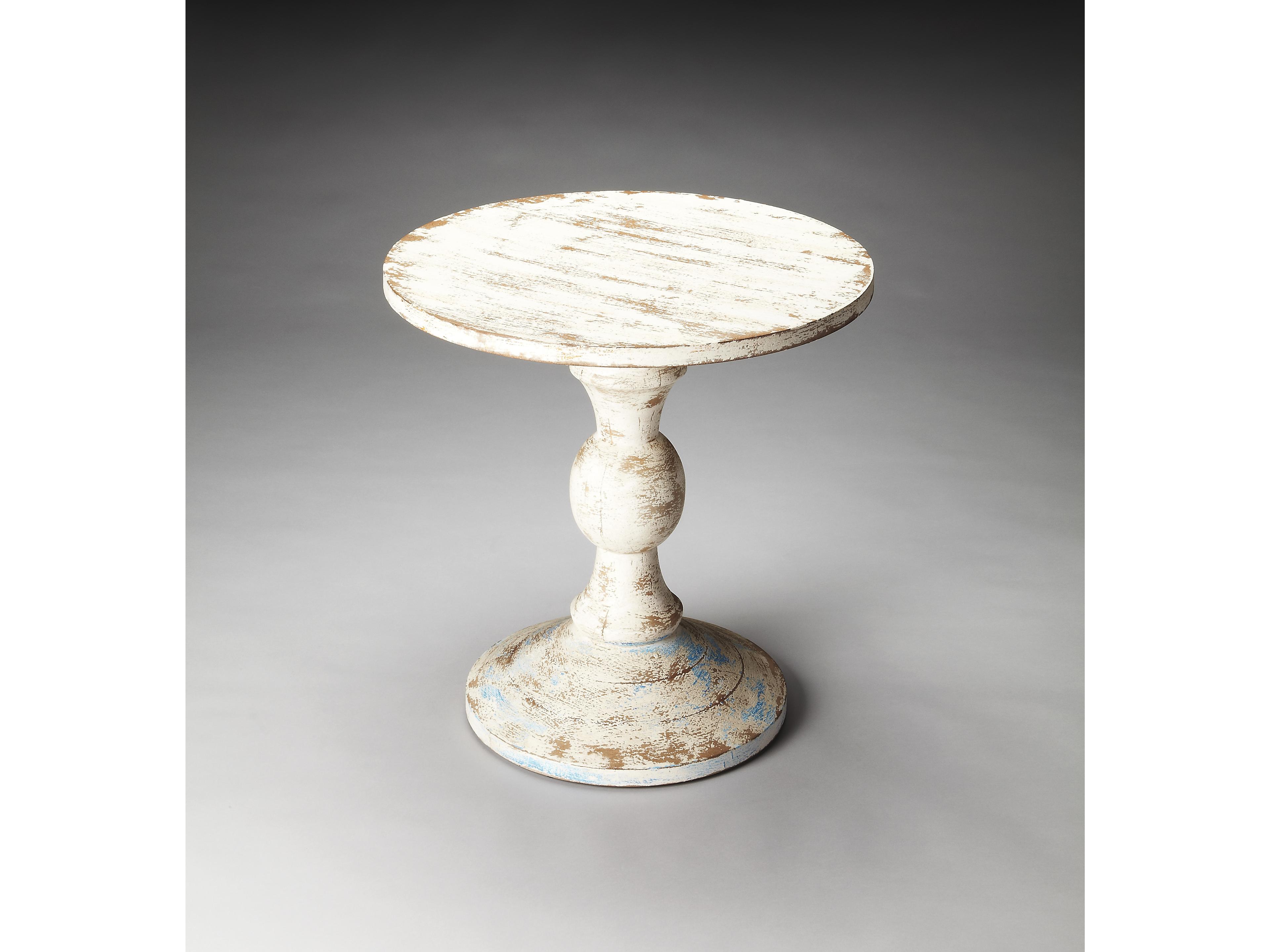 Butler Grandmas Attic Round Wood Artifacts End Table