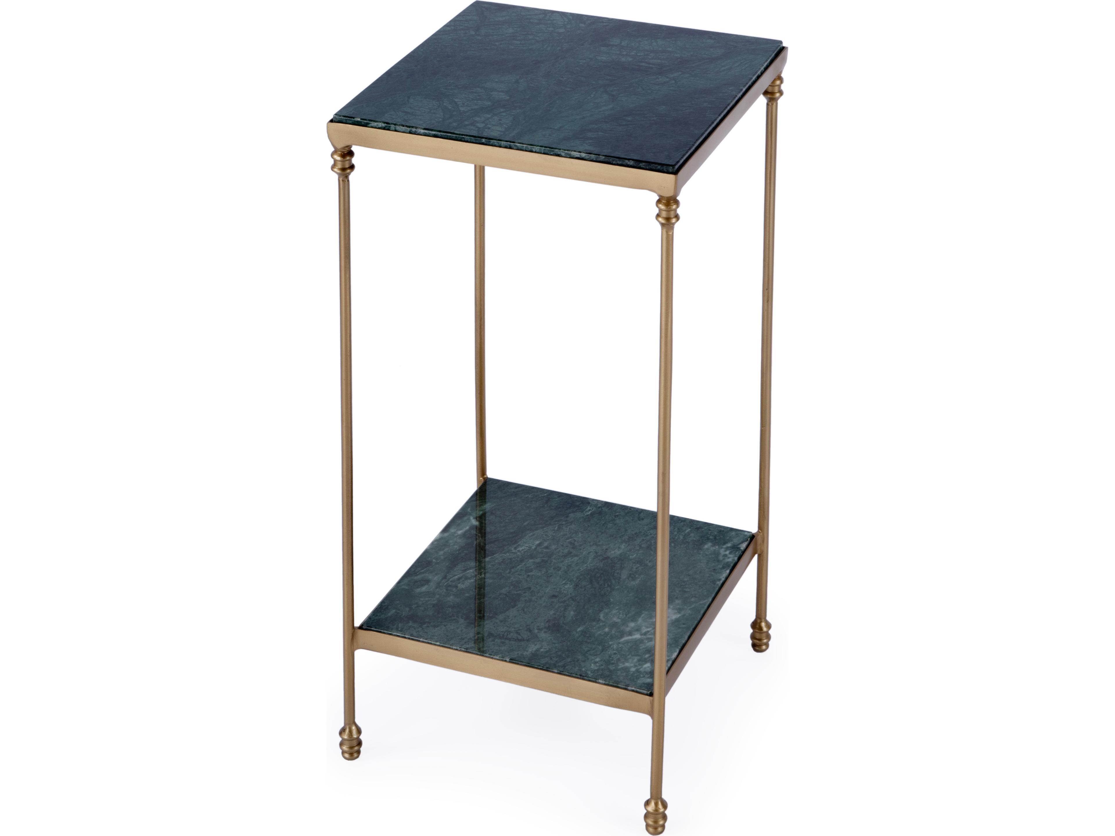 Larkin Square Green Marble End Table