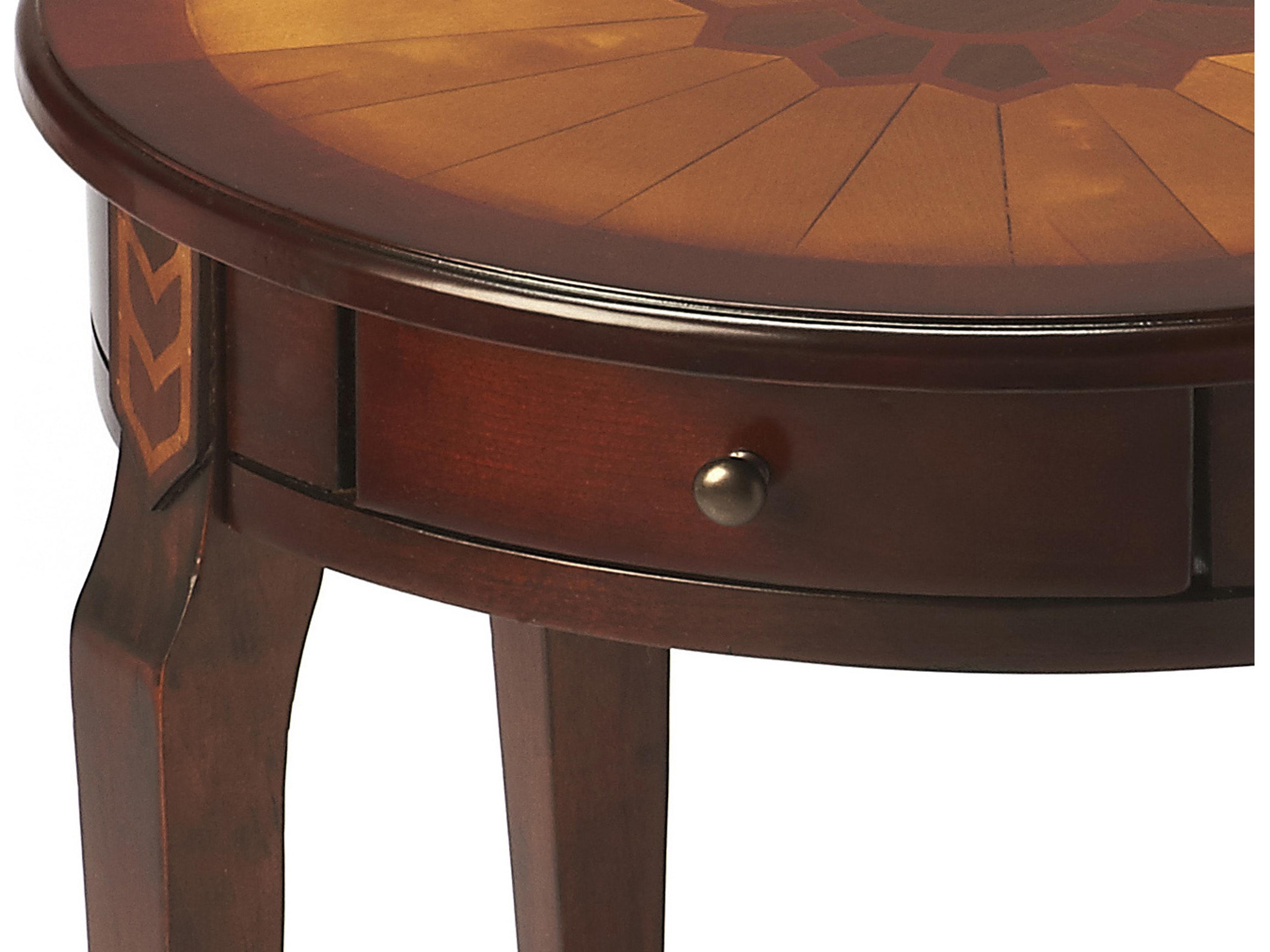 Butler Archer Round Wood Cherry End Table