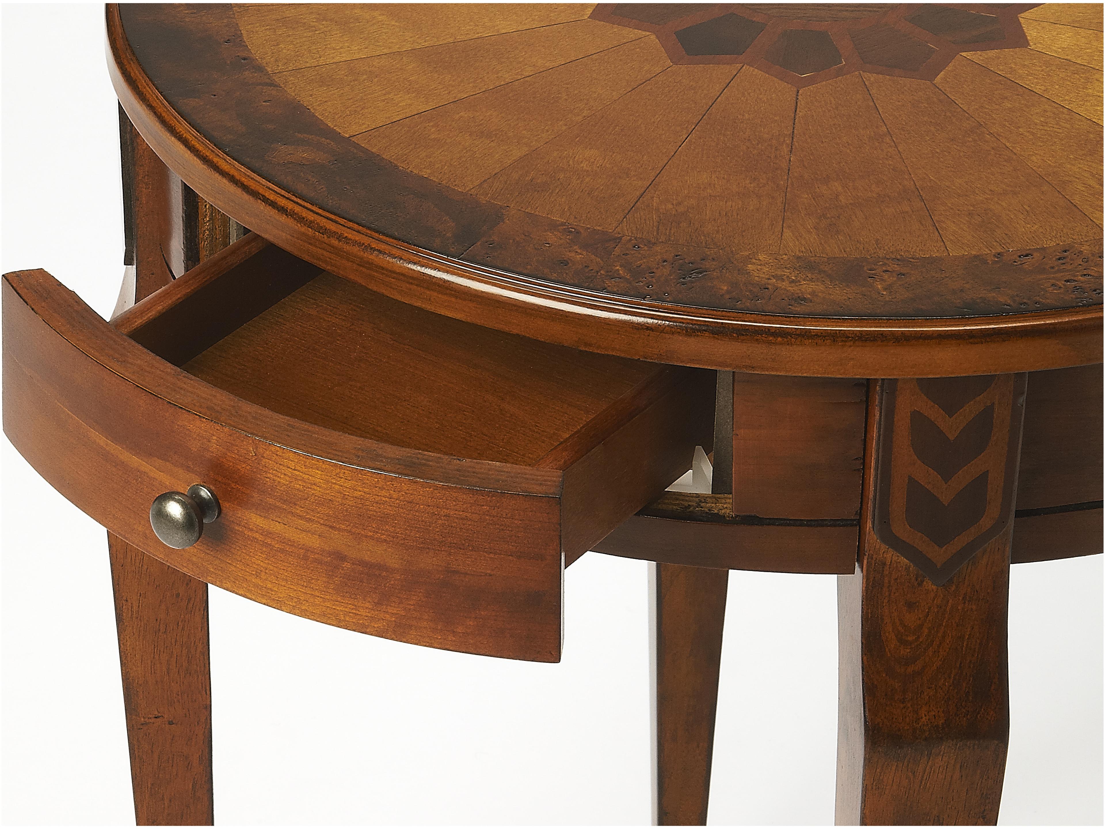 Butler Archer Round Wood Olive Ash End Table