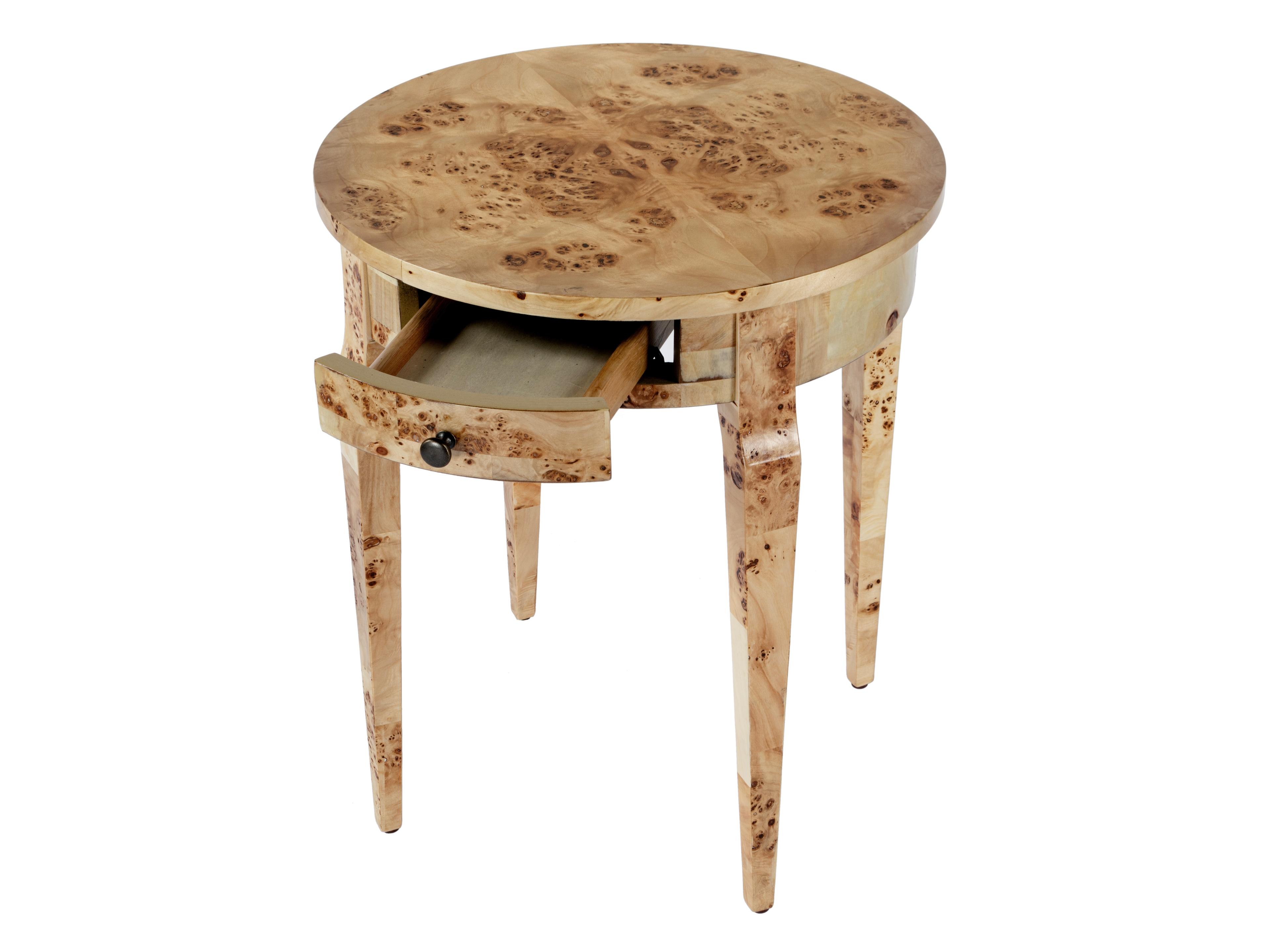 Butler Archer Round Wood Traditional Burl End Table