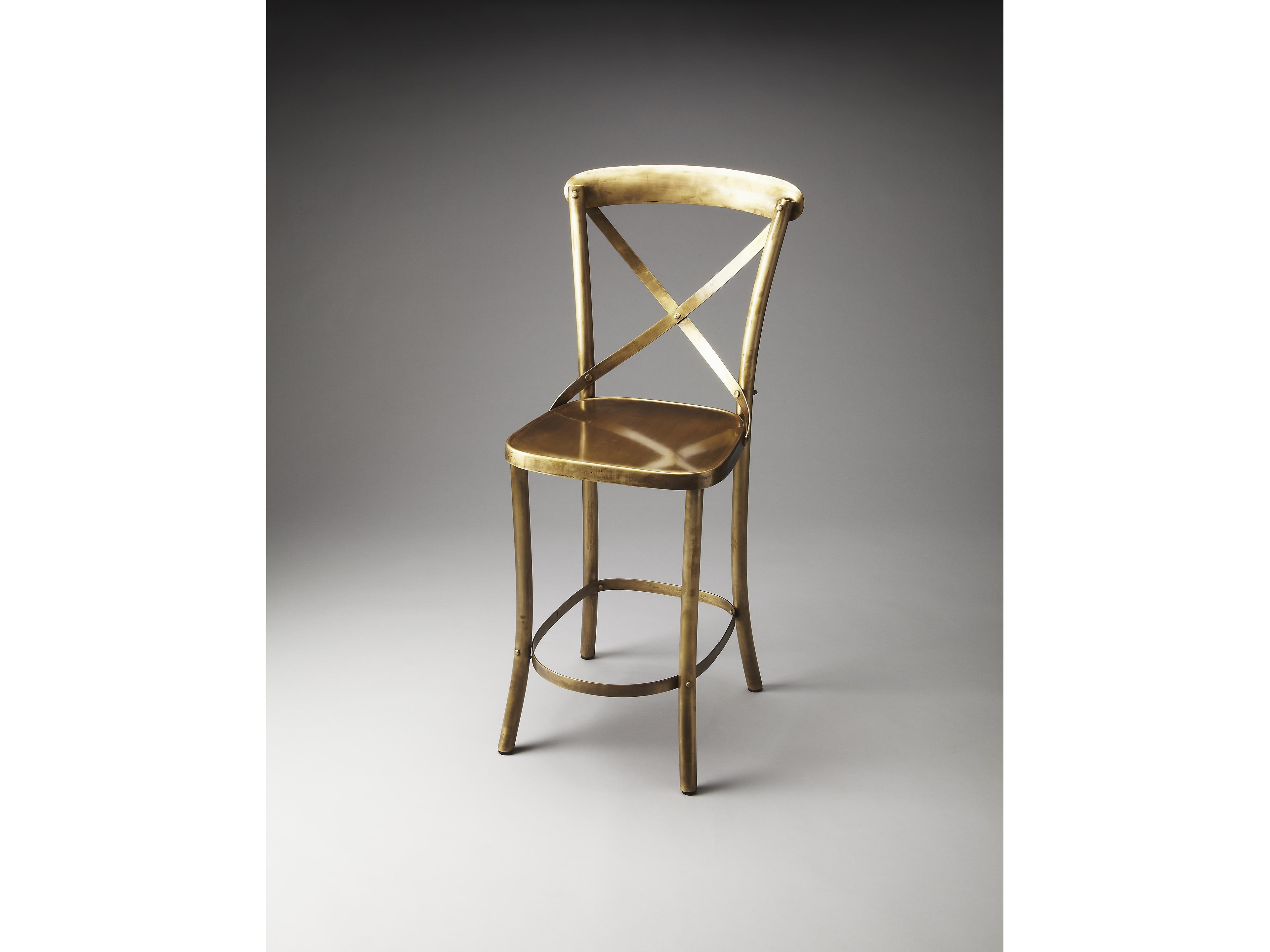 Butler Bennington Industrial Chic Gold; Brass Counter Stool