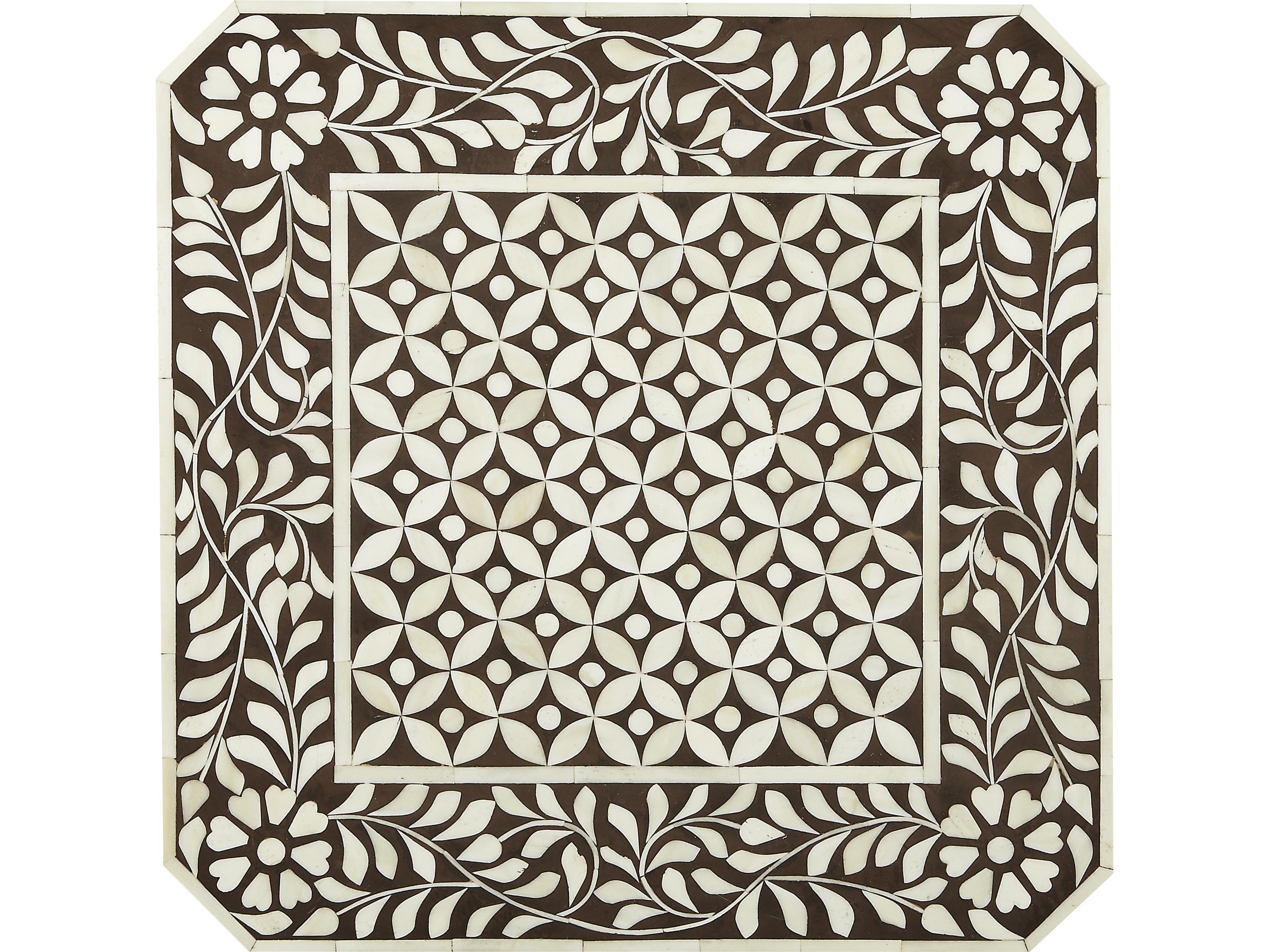 Butler Amelia Square Wood Brown Bone Inlay End Table