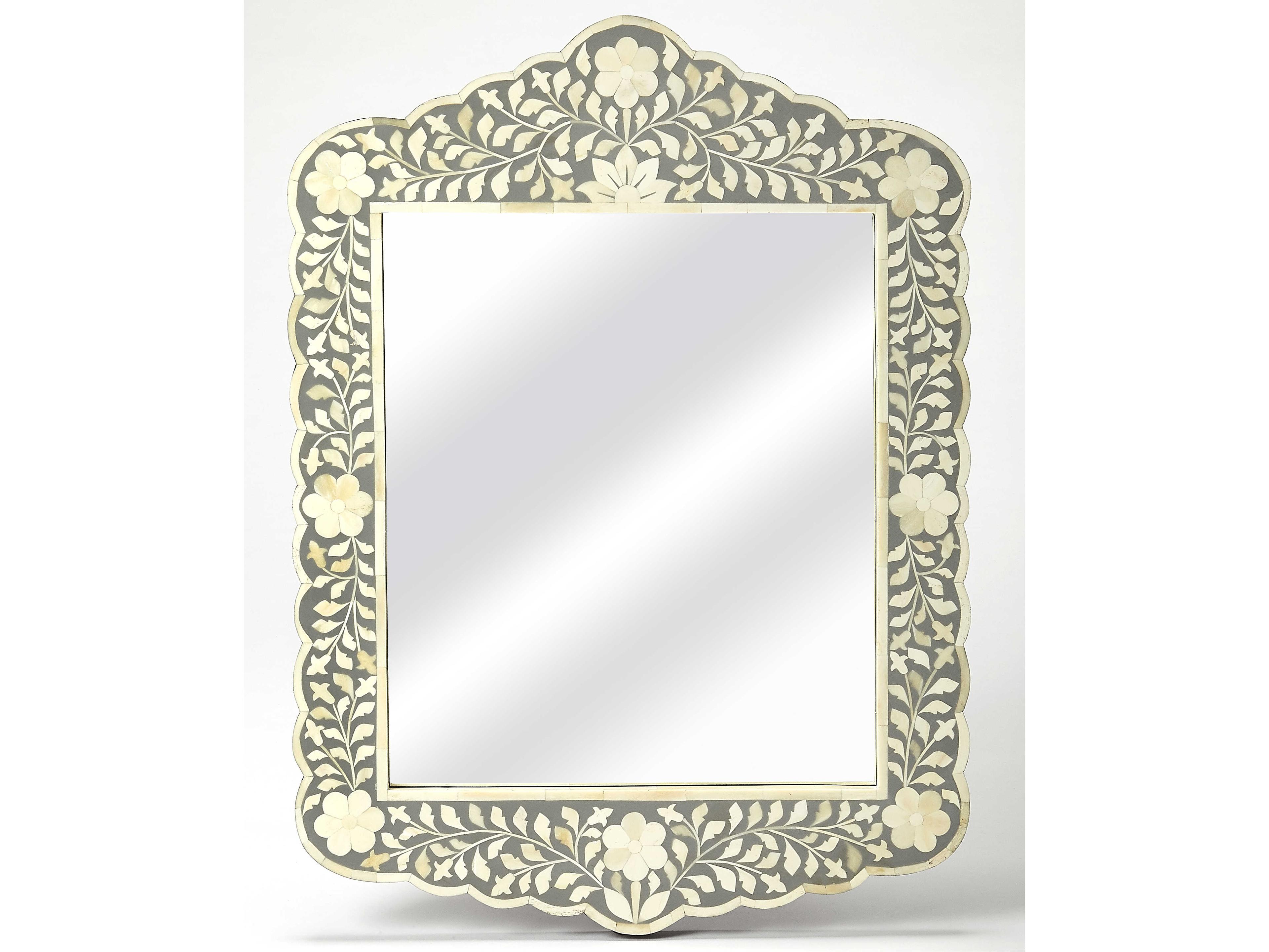 Vivienne Gray Bone Inlay Wall Mirror
