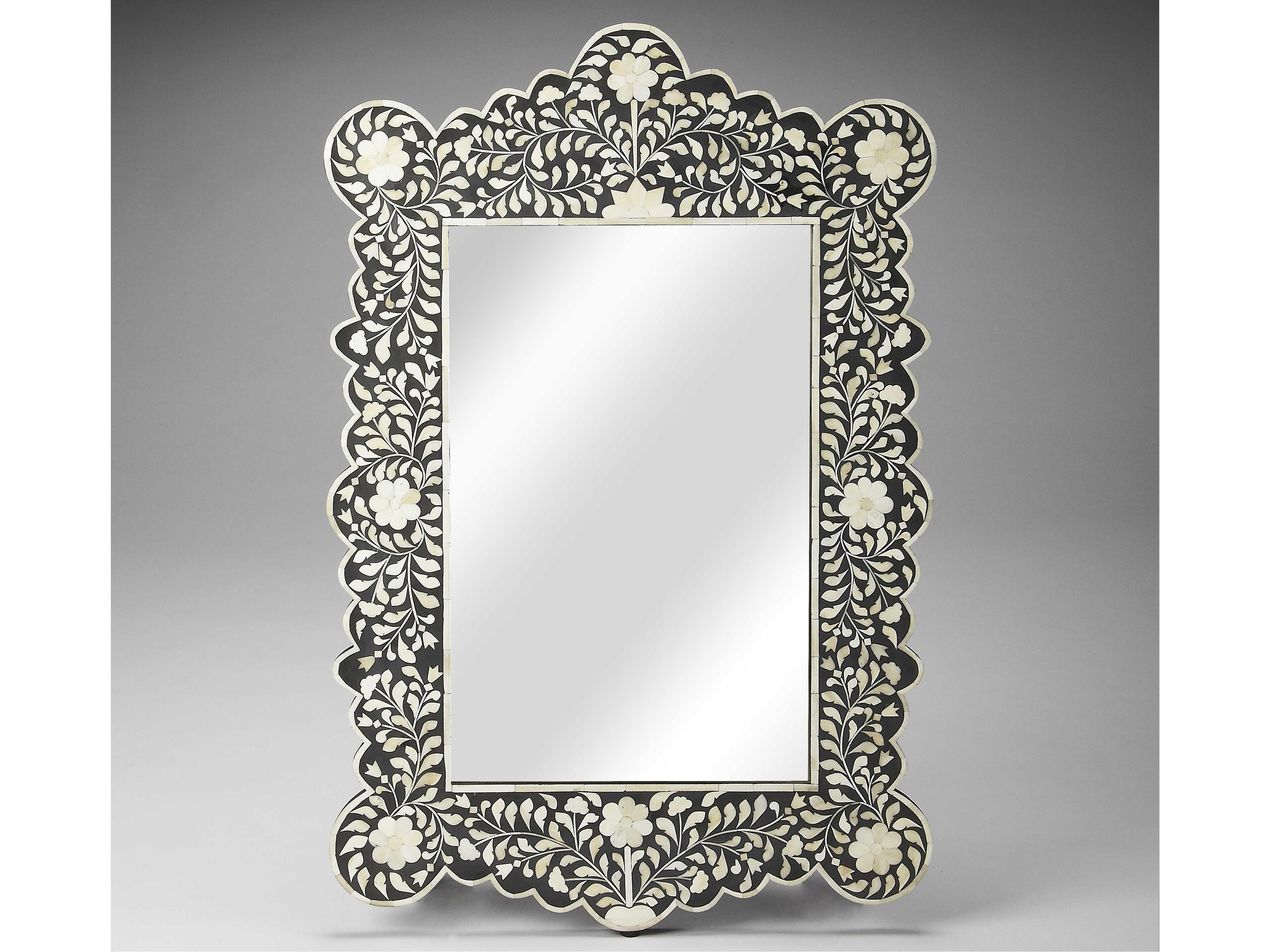 Vivienne Black Bone Inlay Wall Mirror