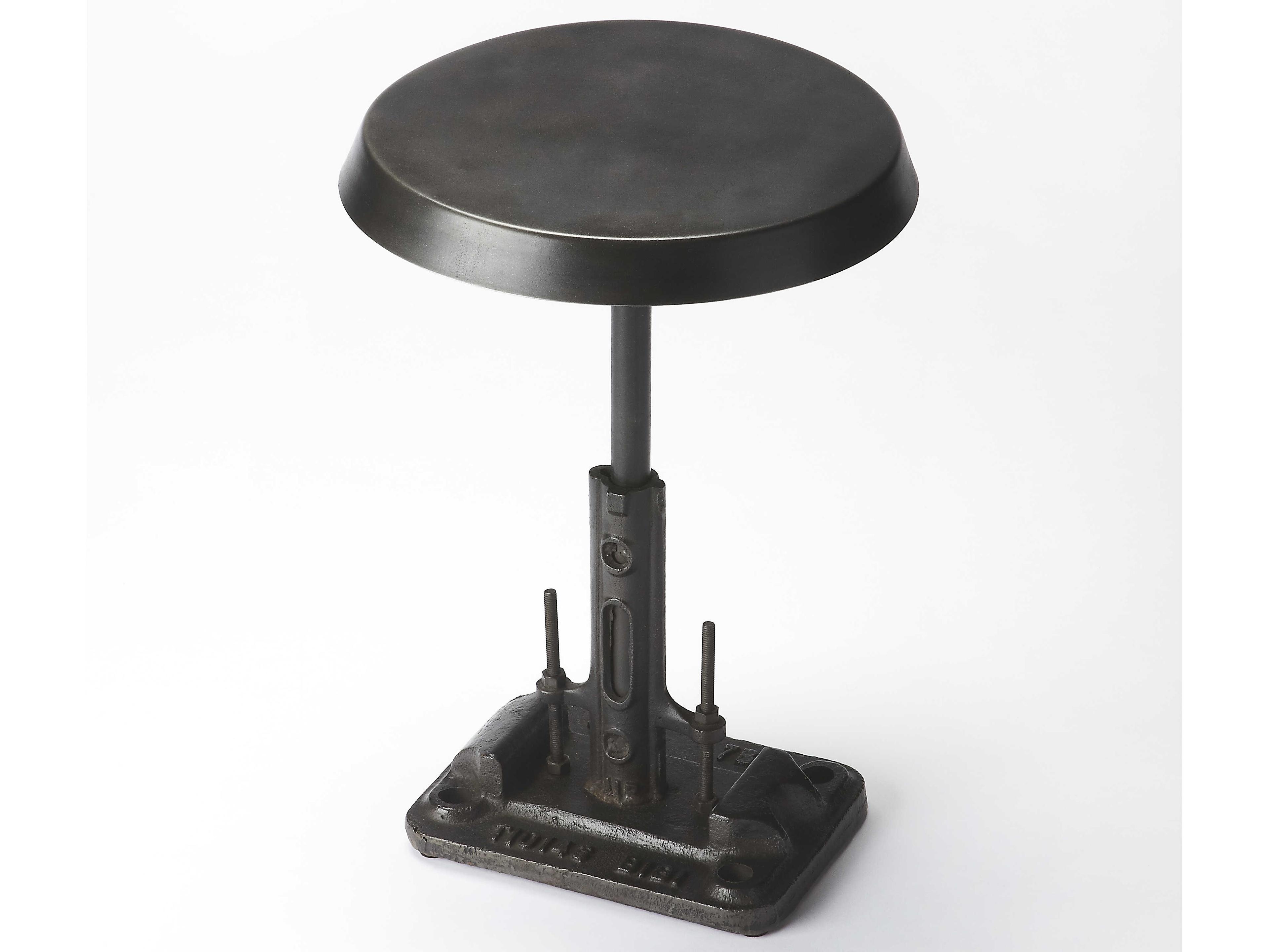 Butler Roscoe Round Metal Industrial Chic End Table