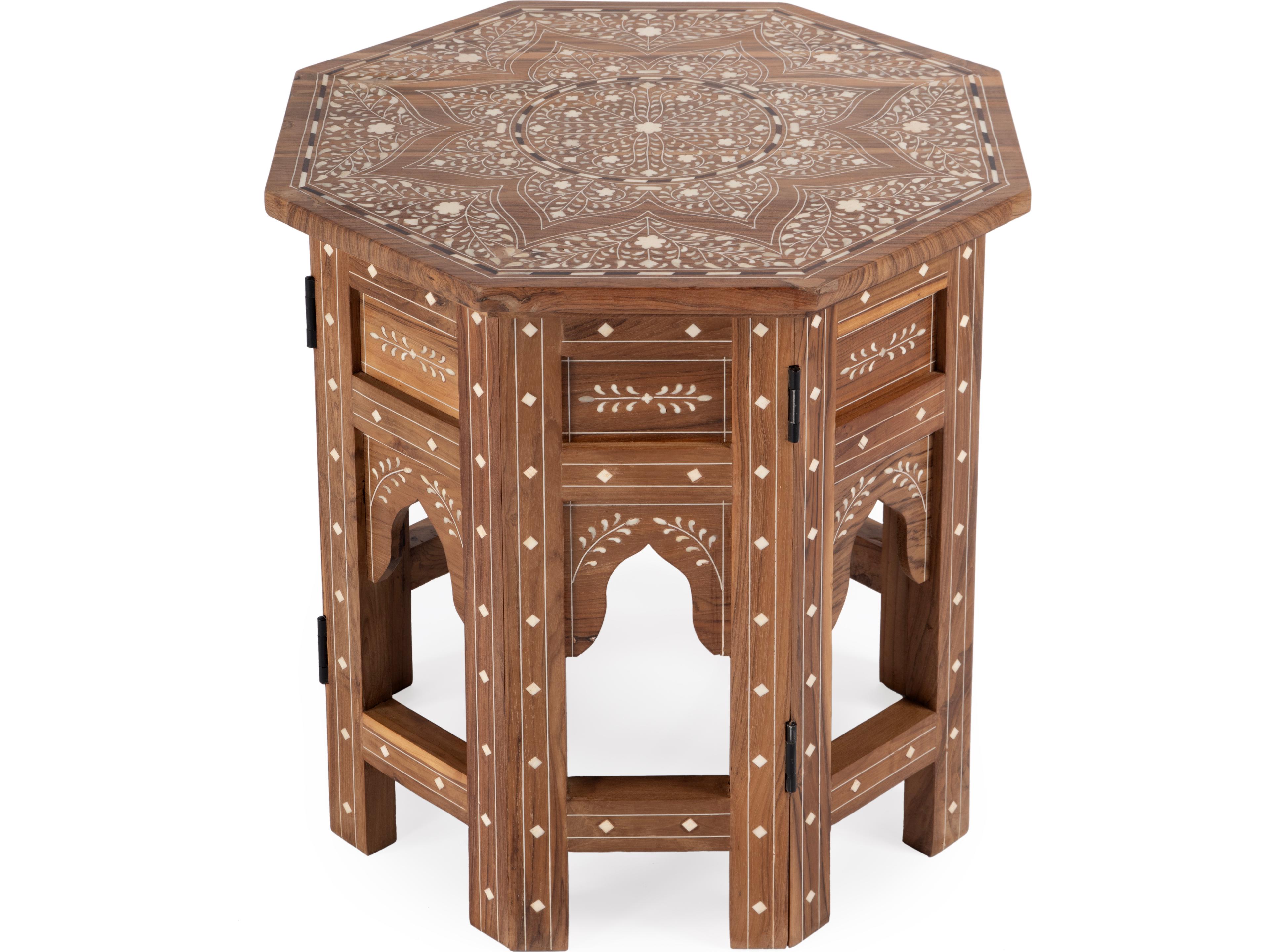 Butler Rashmi Octagon Wood & Bone Inlay End Table