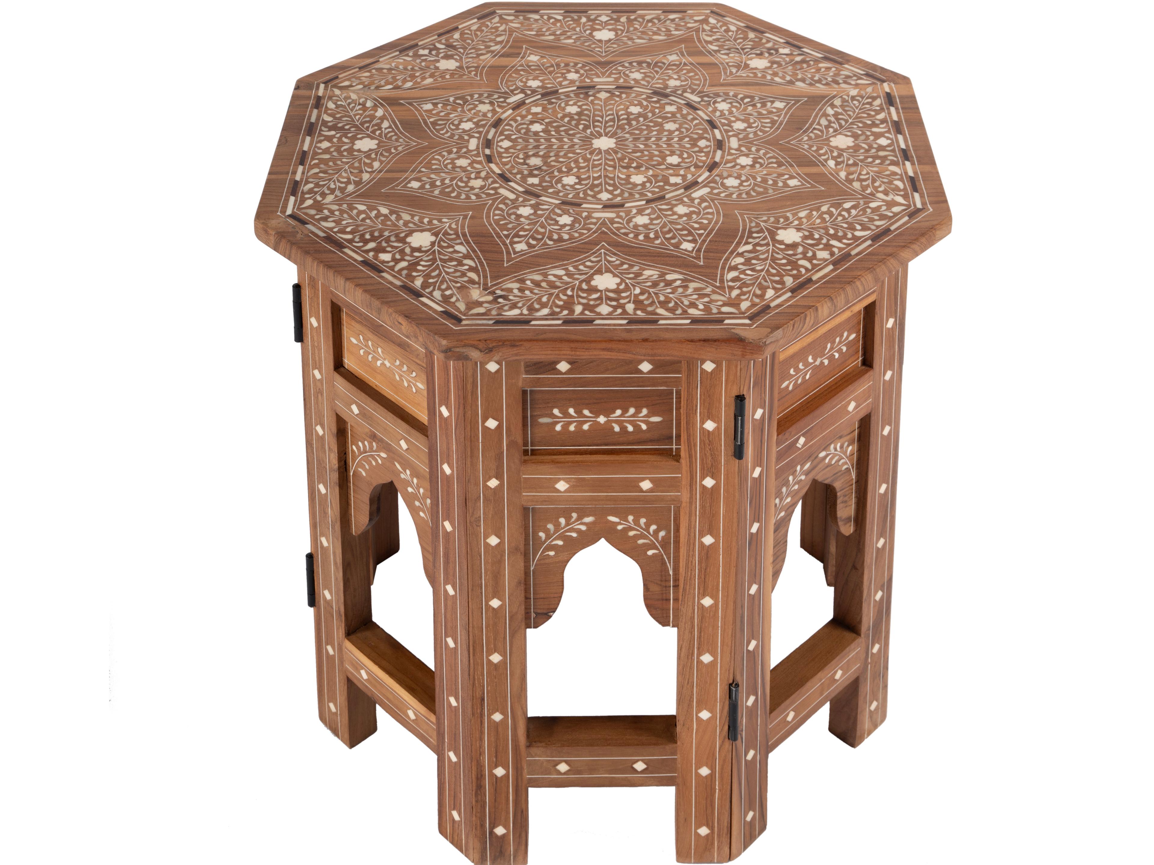 Butler Rashmi Octagon Wood & Bone Inlay End Table