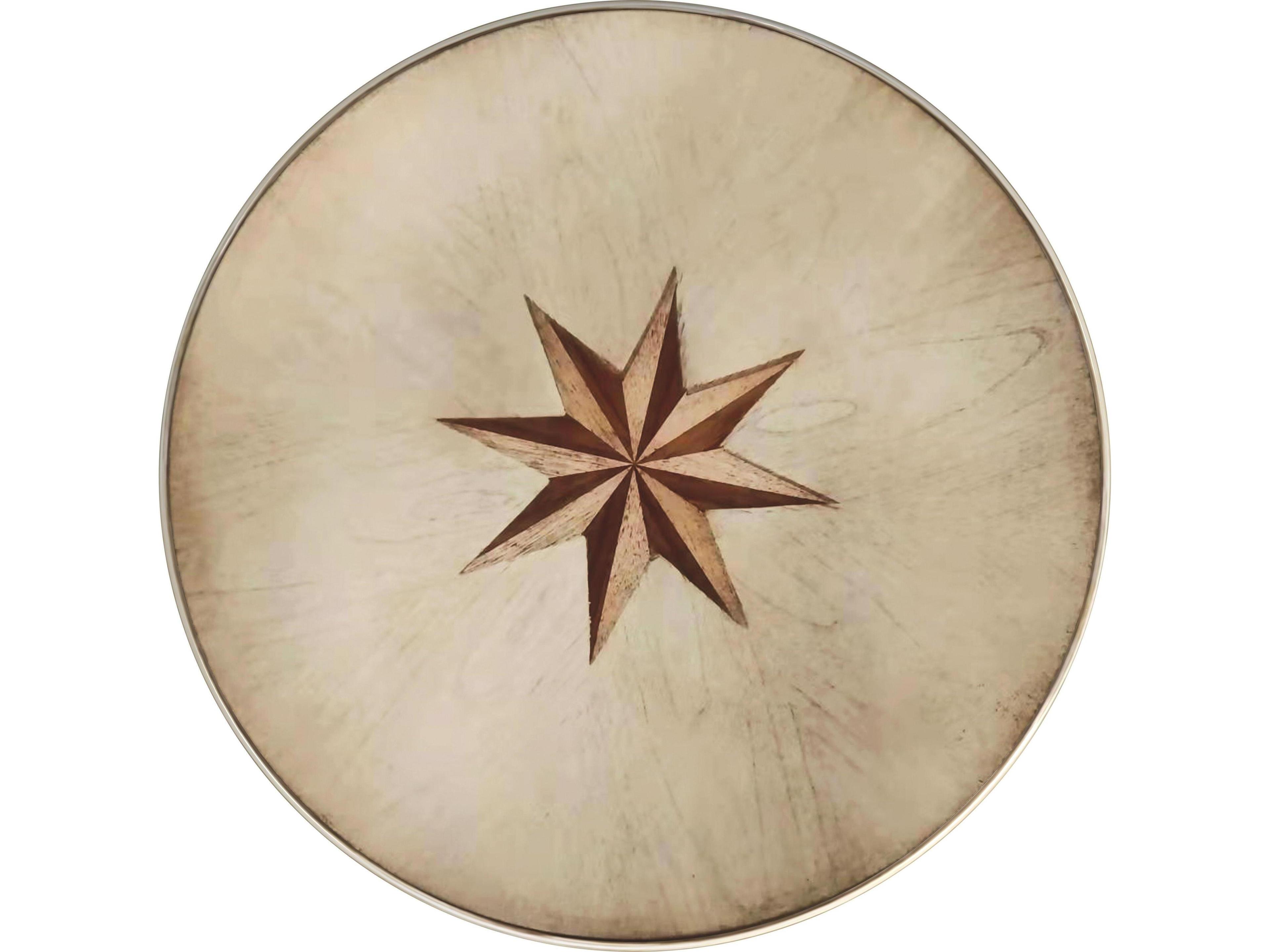 Butler Isla Round Wood Antique Beige End Table