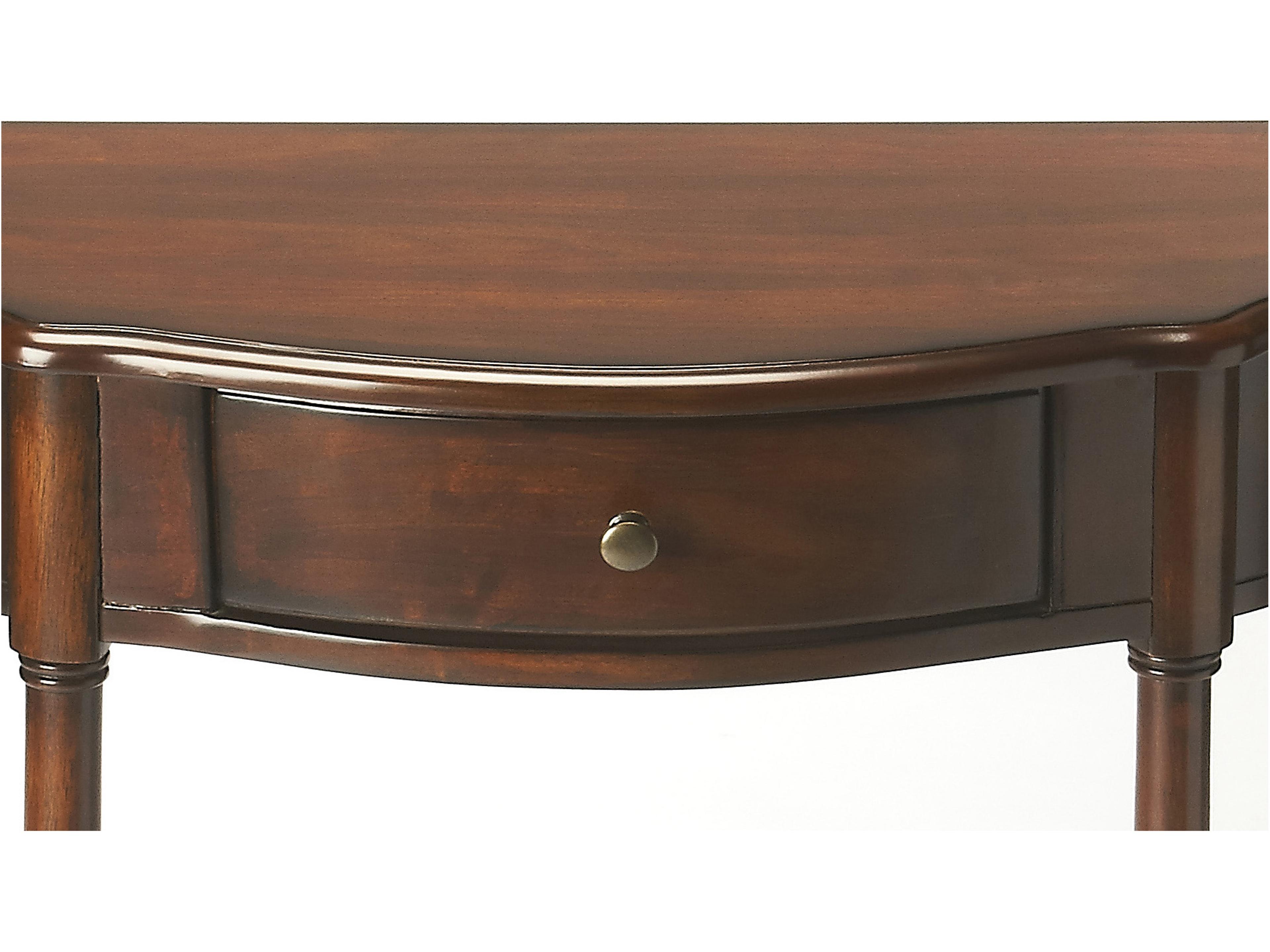 Butler Skilling Demilune Wood Cherry Console Table
