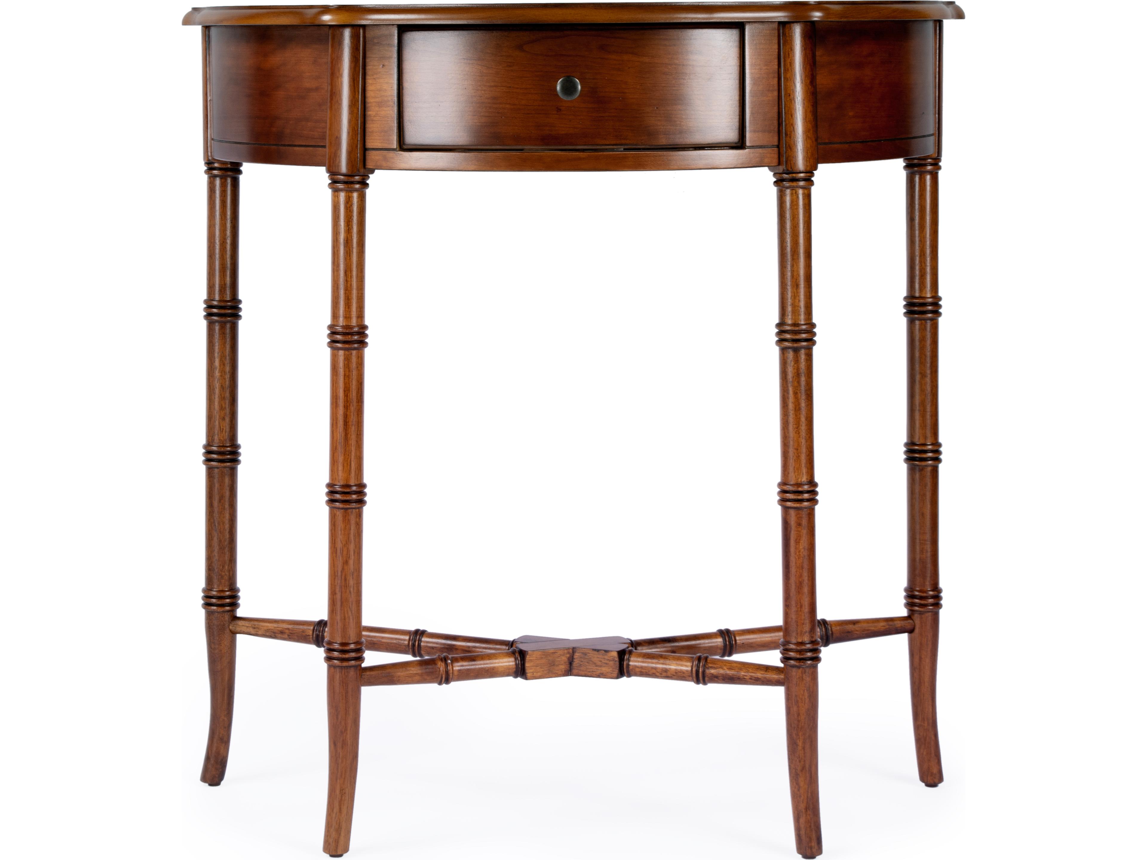 Butler Skilling Demilune Wood Olive Ash Console Table