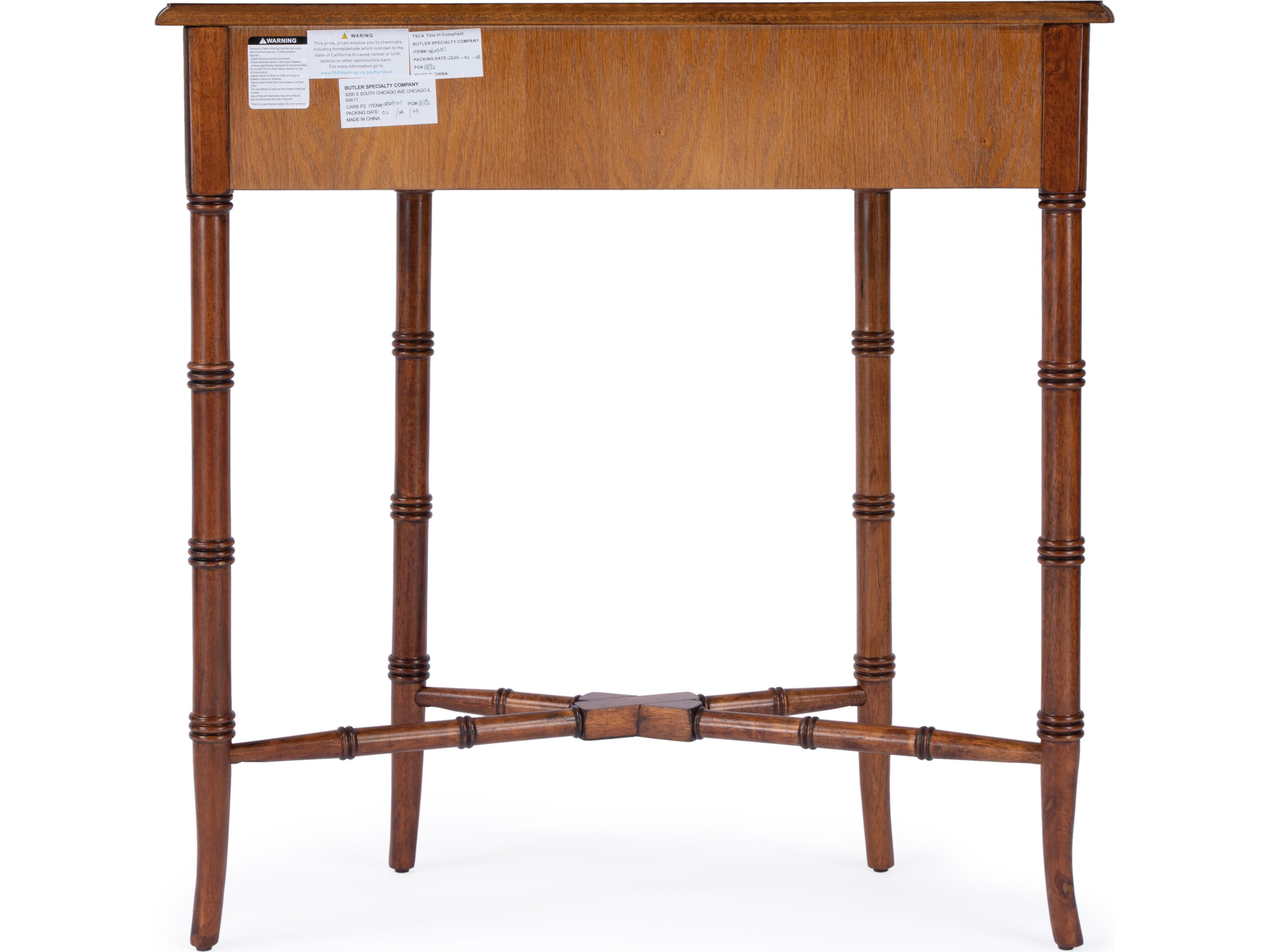Butler Skilling Demilune Wood Olive Ash Console Table