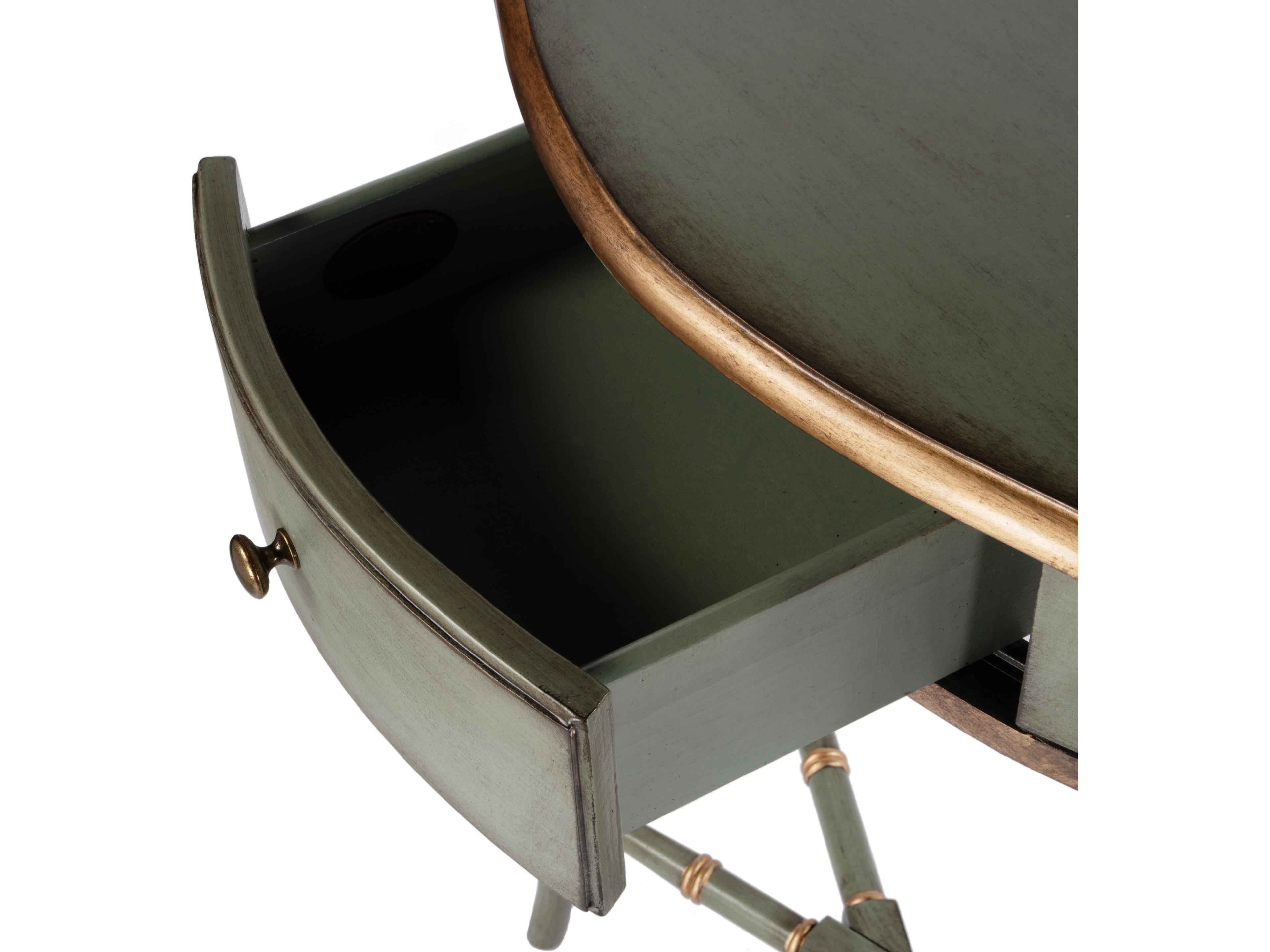 Butler Skilling Demilune Wood Royal Pastel Green Console Table