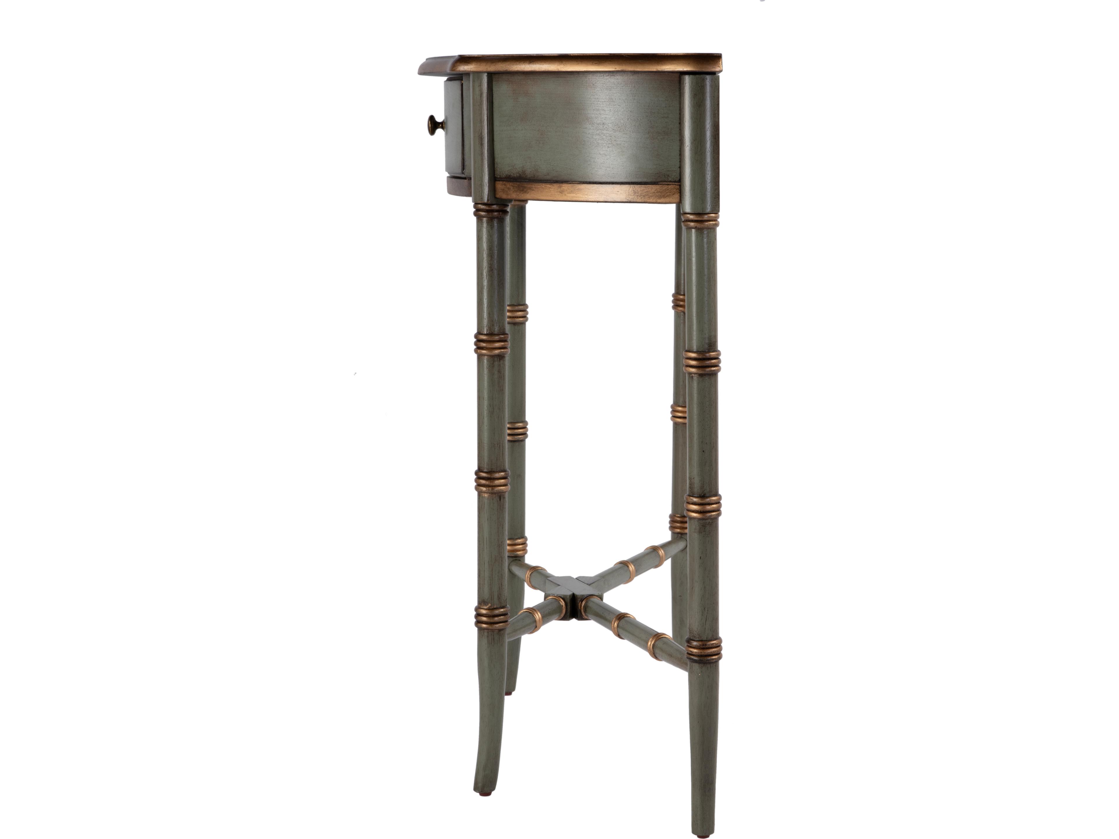 Butler Skilling Demilune Wood Royal Pastel Green Console Table