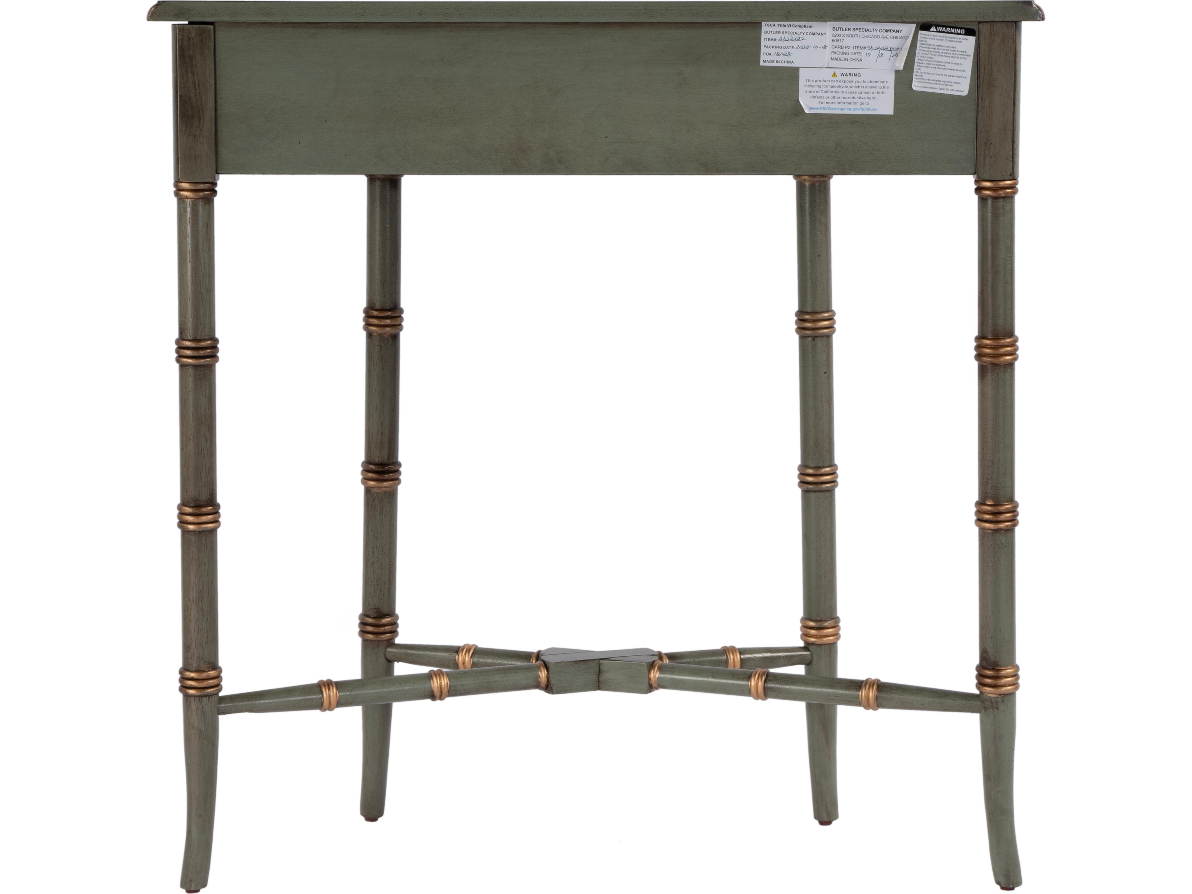 Butler Skilling Demilune Wood Royal Pastel Green Console Table