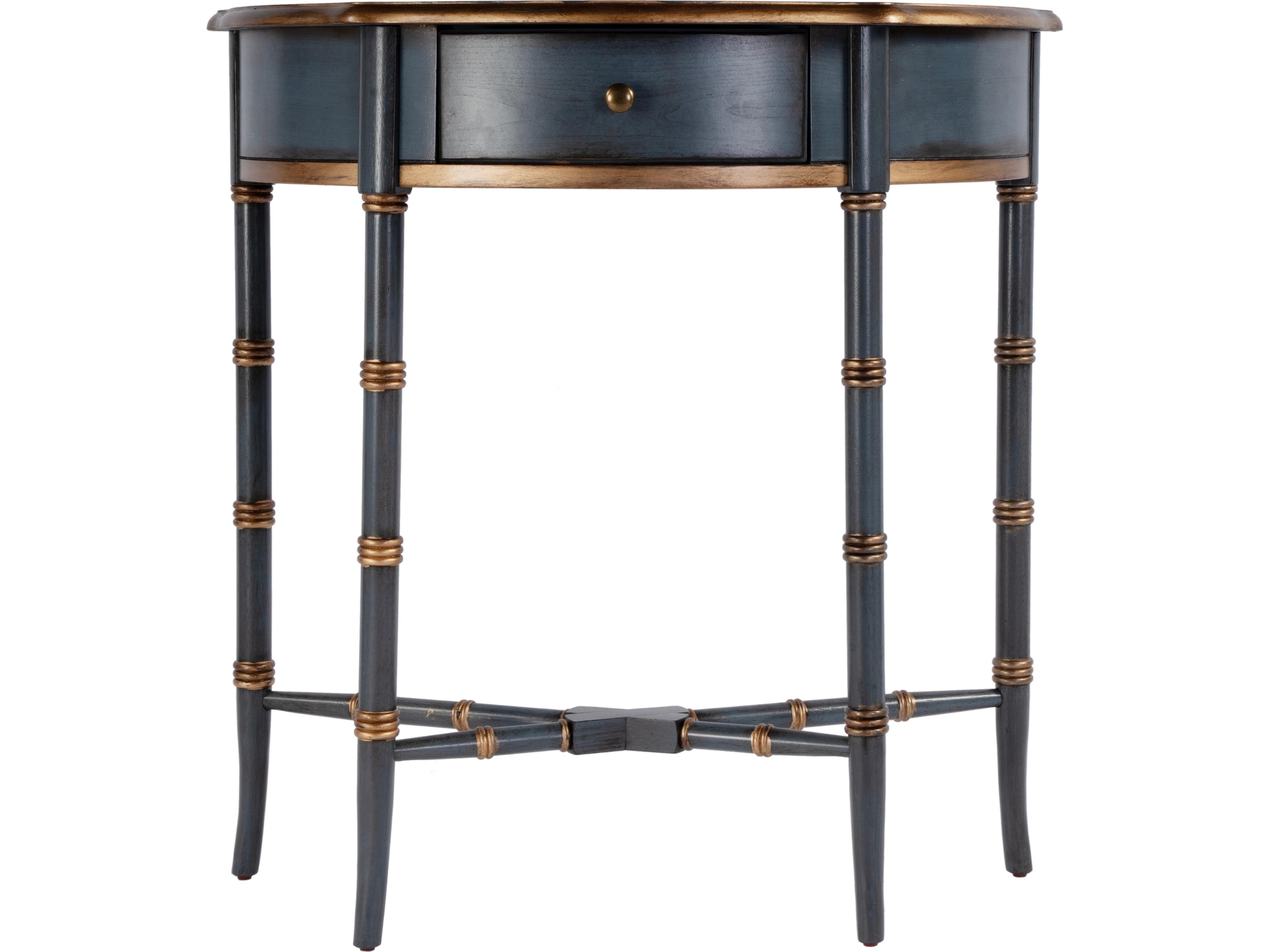 Butler Skilling Demilune Wood Royal Pastel Blue Console Table