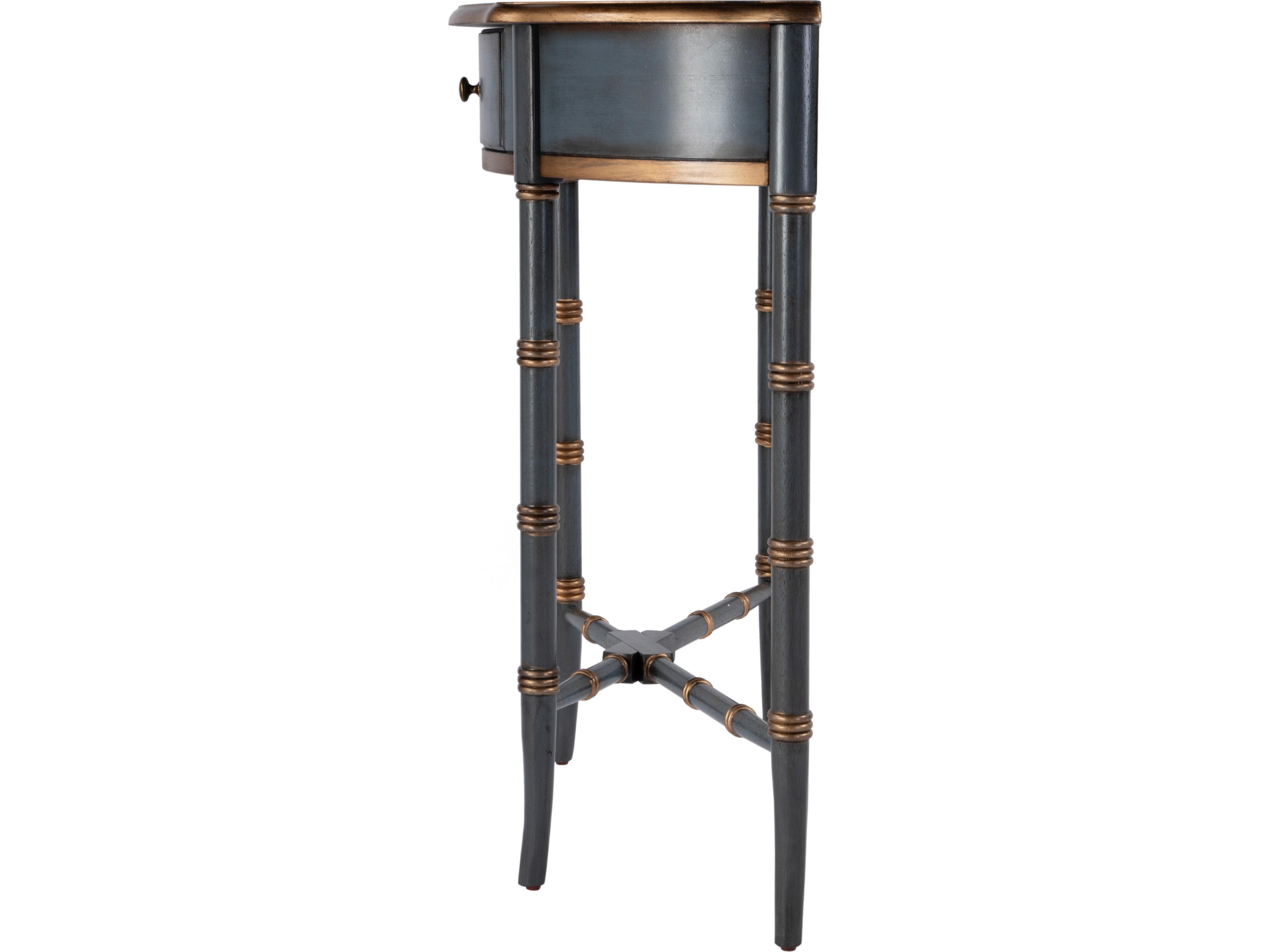 Butler Skilling Demilune Wood Royal Pastel Blue Console Table