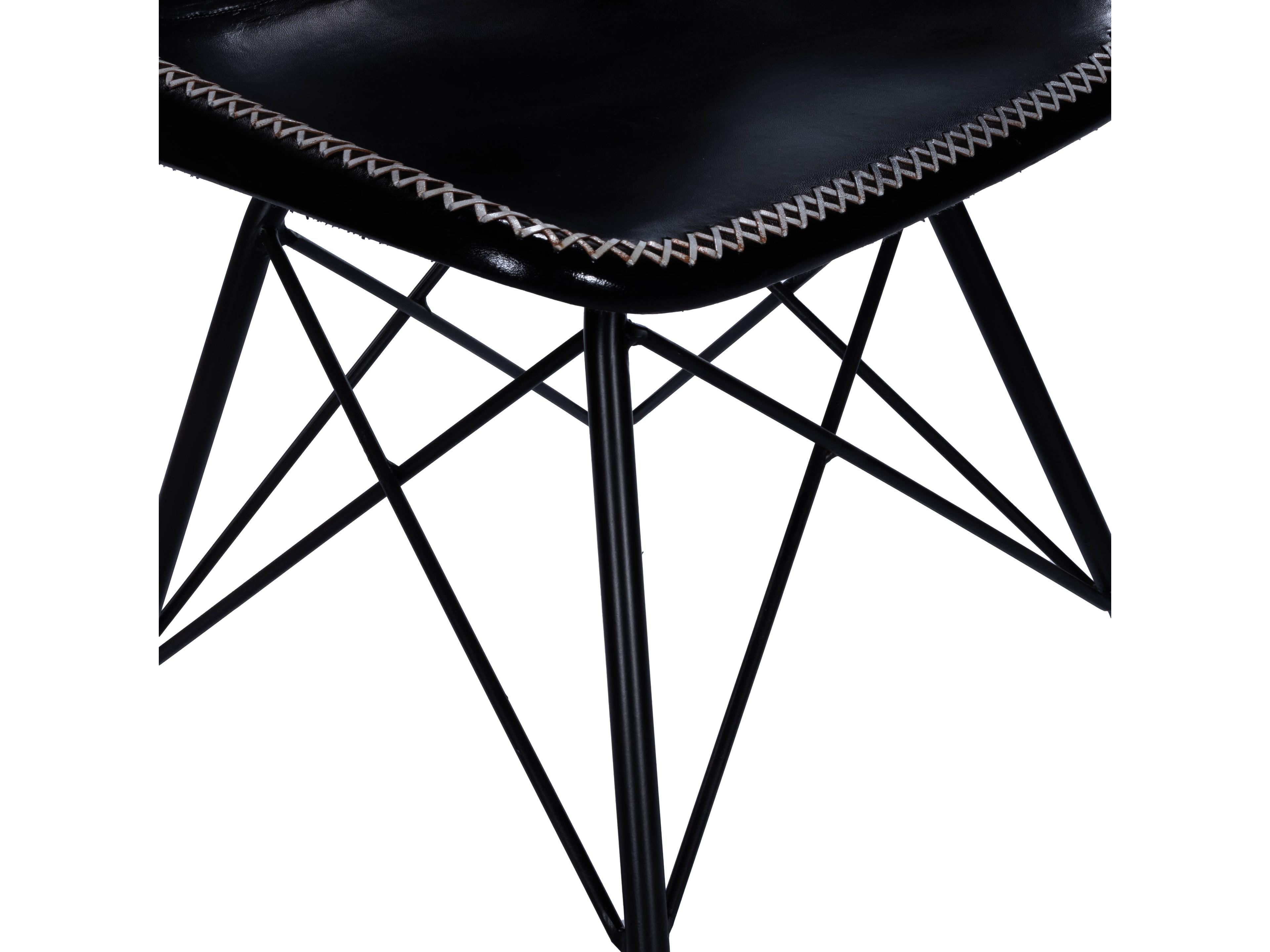 Butler Inland Black Leather Armless Dining Chair