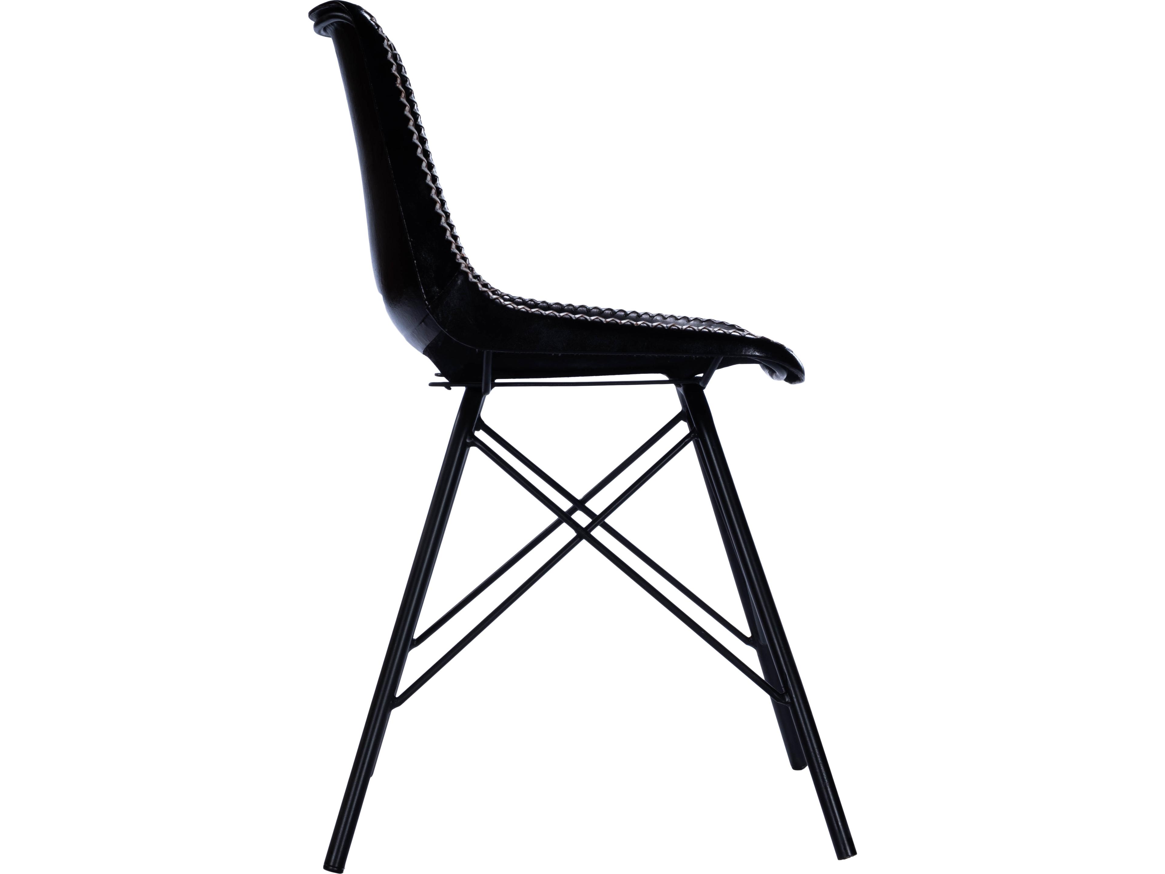Butler Inland Black Leather Armless Dining Chair