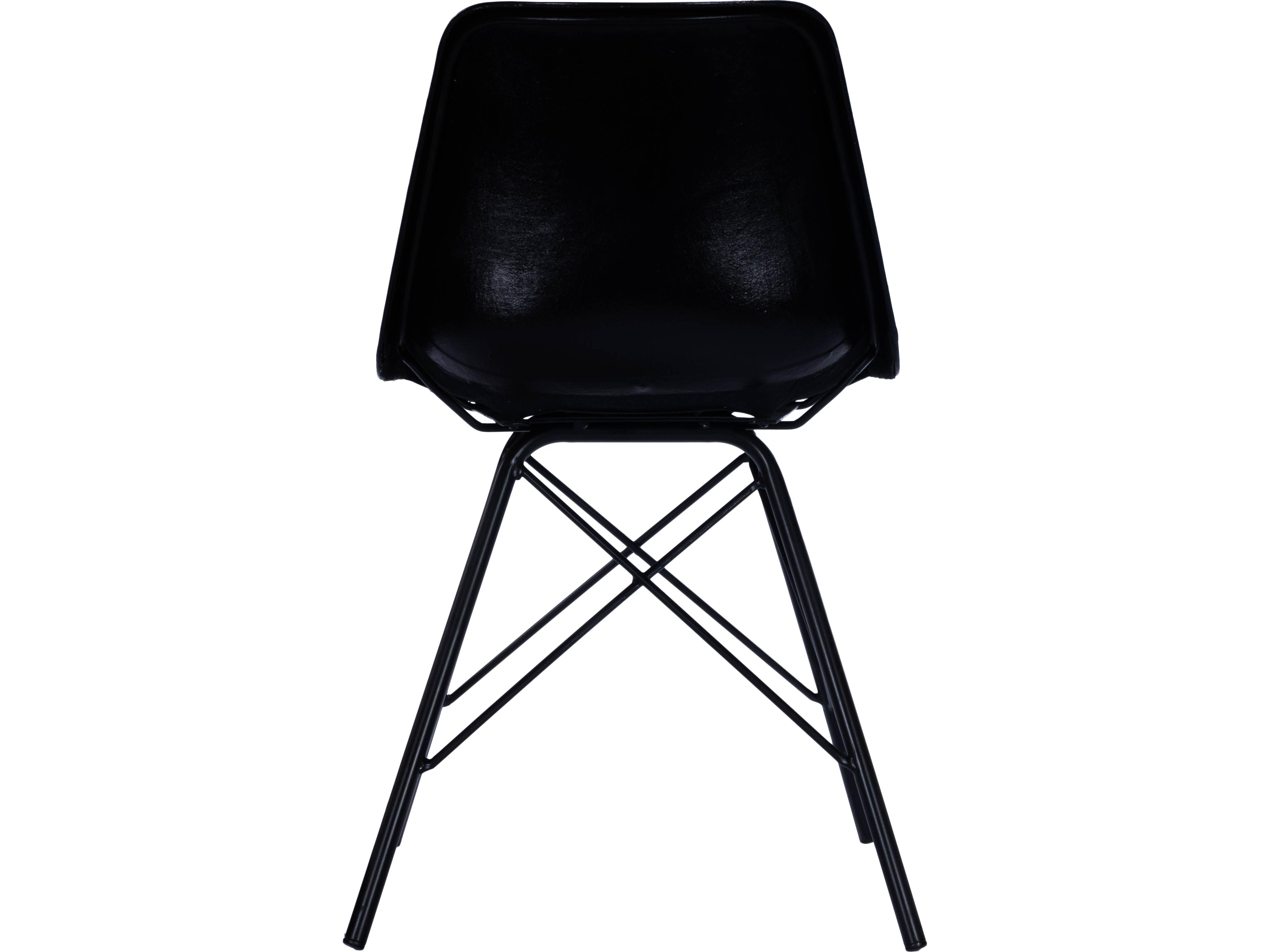 Butler Inland Black Leather Armless Dining Chair