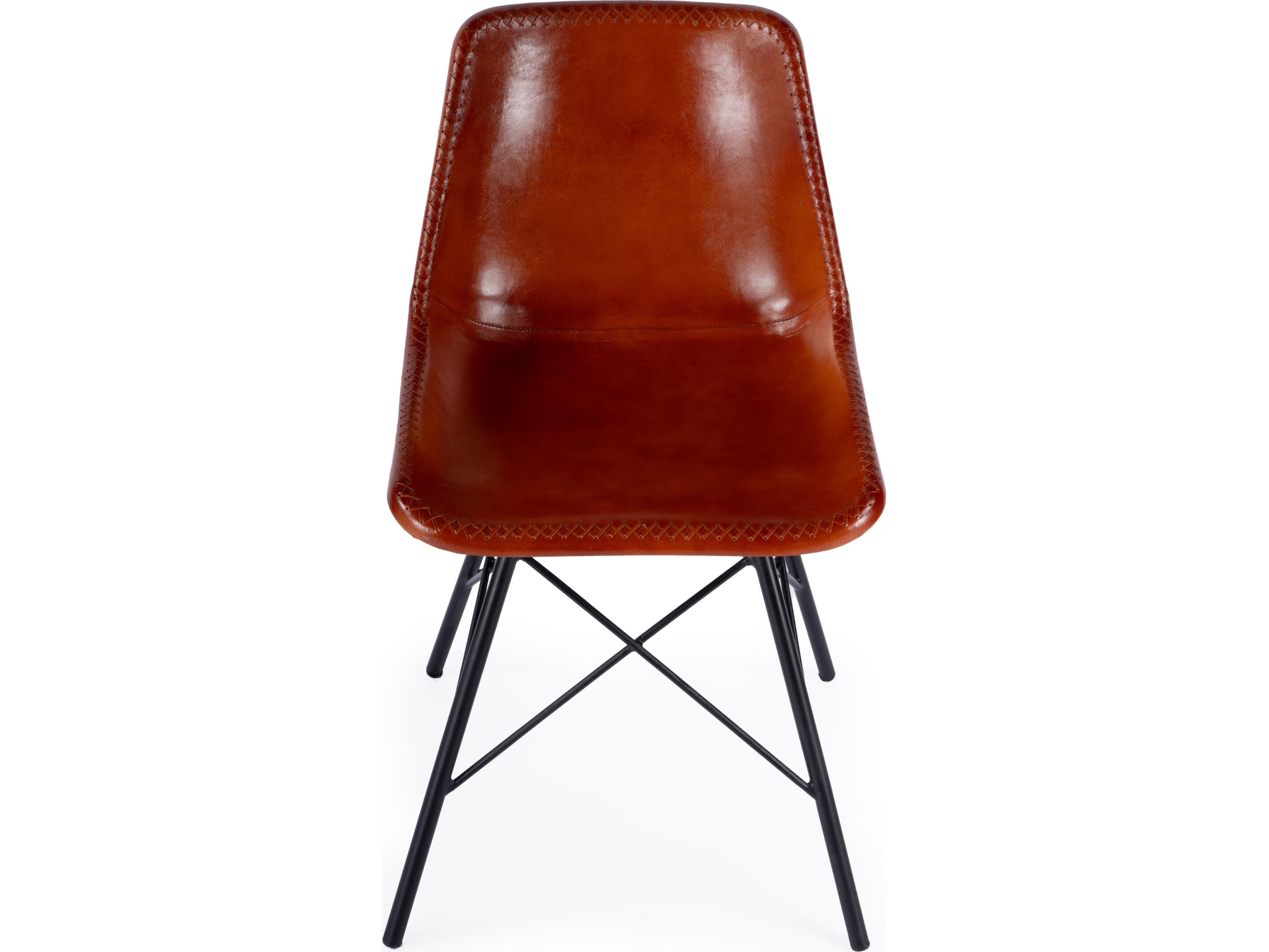 Butler Inland Brown Leather Armless Dining Chair