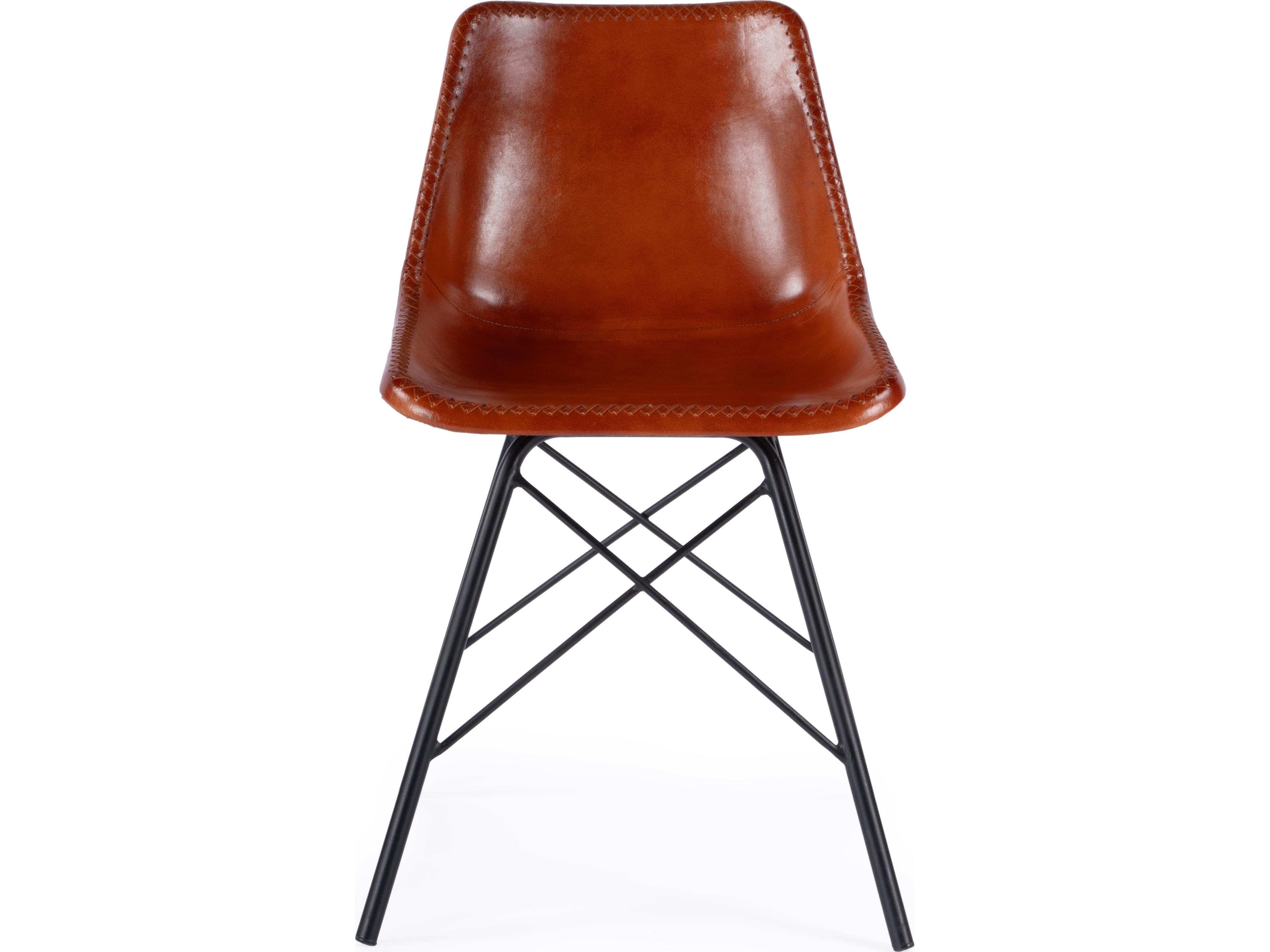 Butler Inland Brown Leather Armless Dining Chair