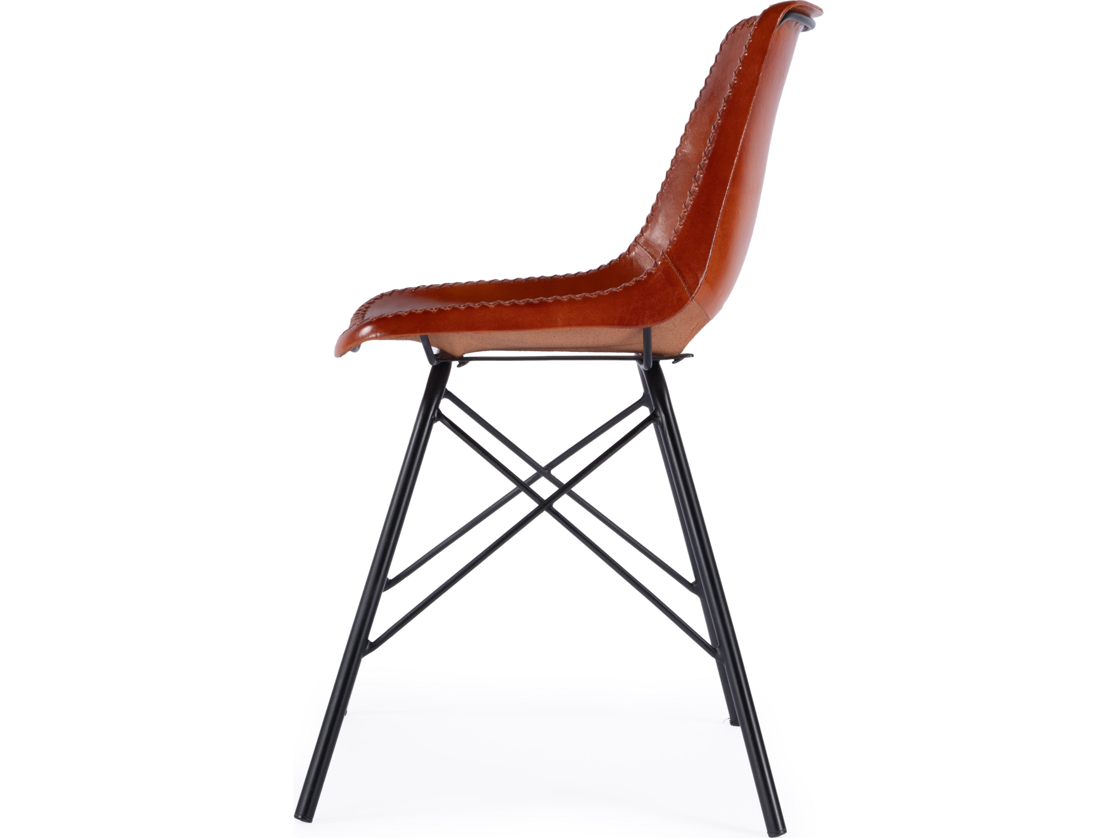 Butler Inland Brown Leather Armless Dining Chair