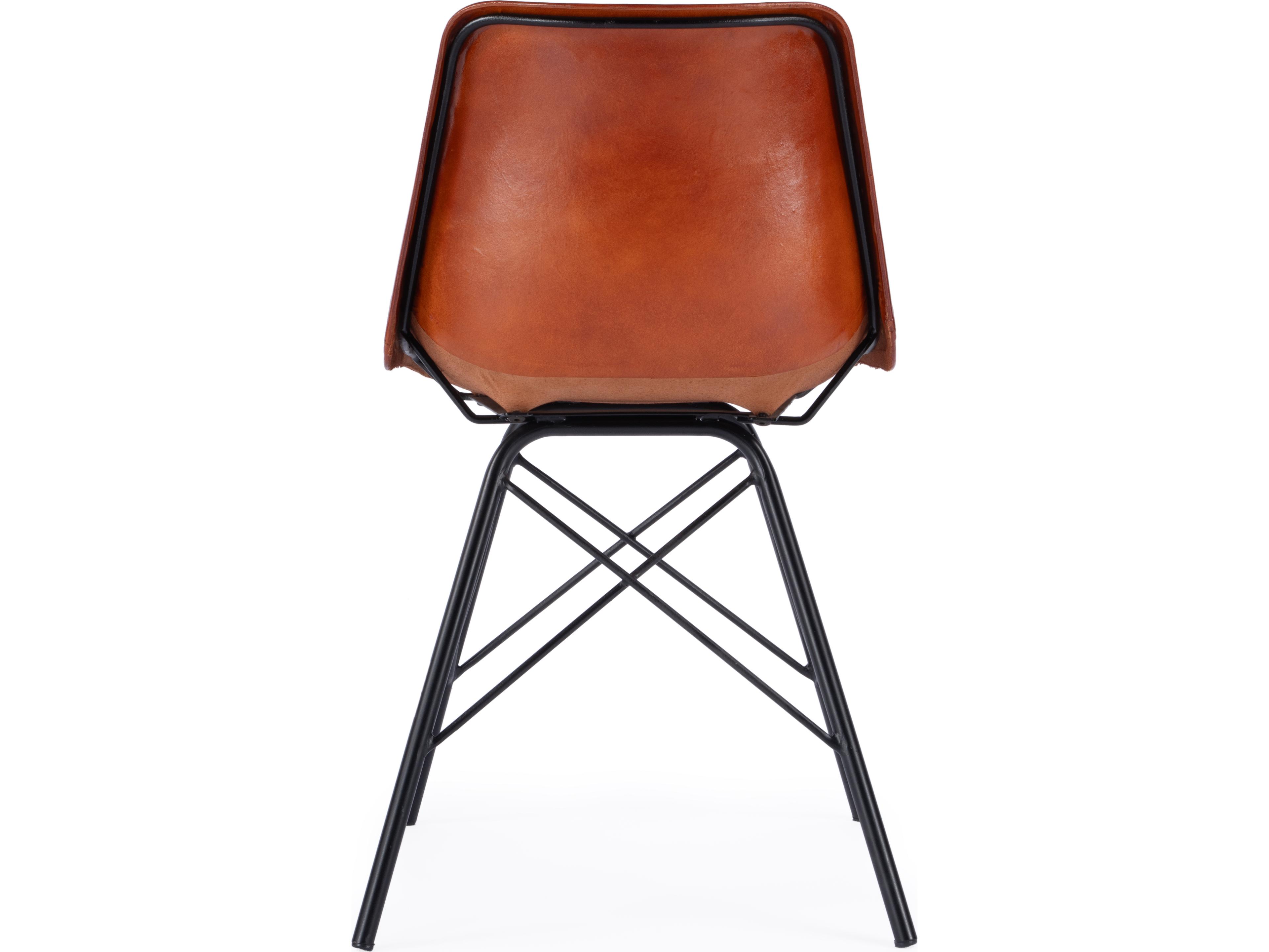 Butler Inland Brown Leather Armless Dining Chair