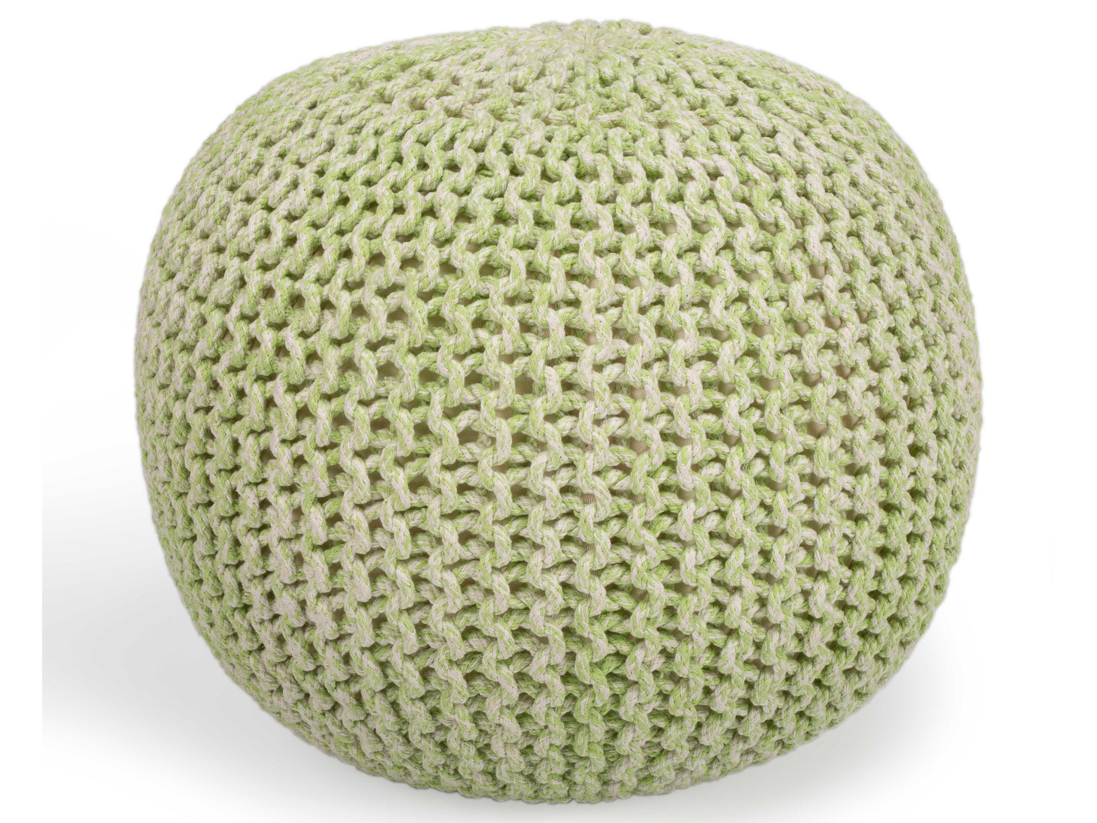 Pincushion Green Upholstered Pouf