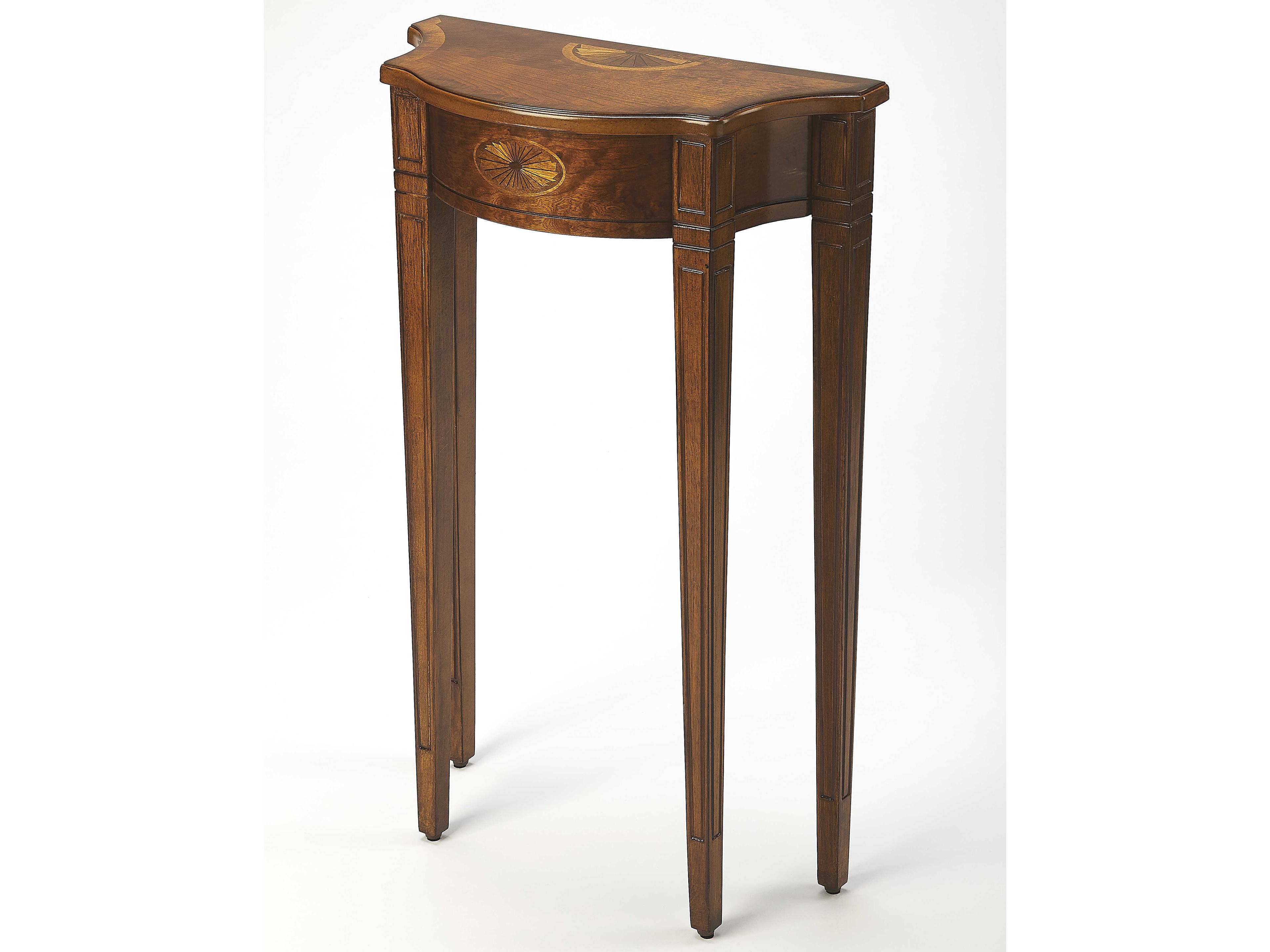 Chester Demilune Wood Olive Ash Console Table