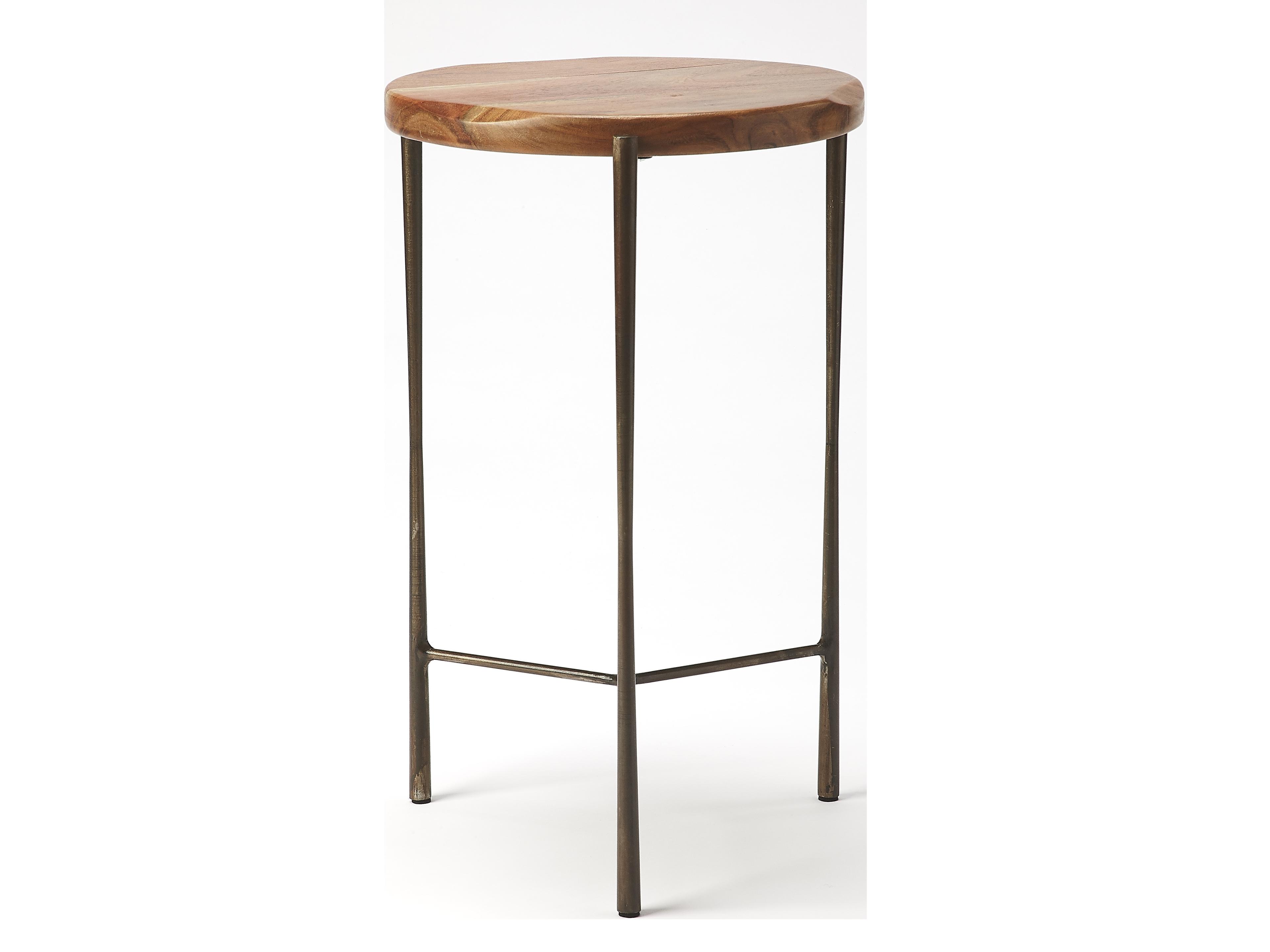 Butler Brisbane Round Wood Industrial Chic End Table