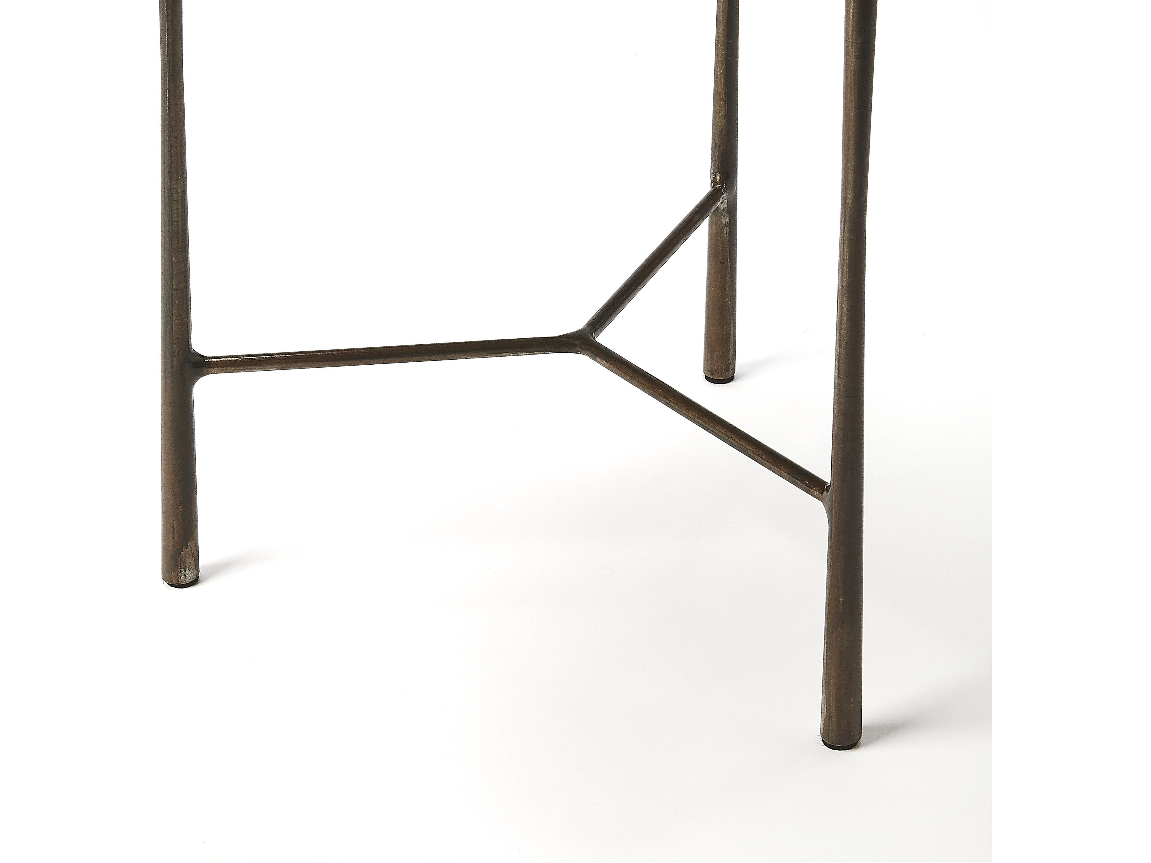 Butler Brisbane Round Wood Industrial Chic End Table