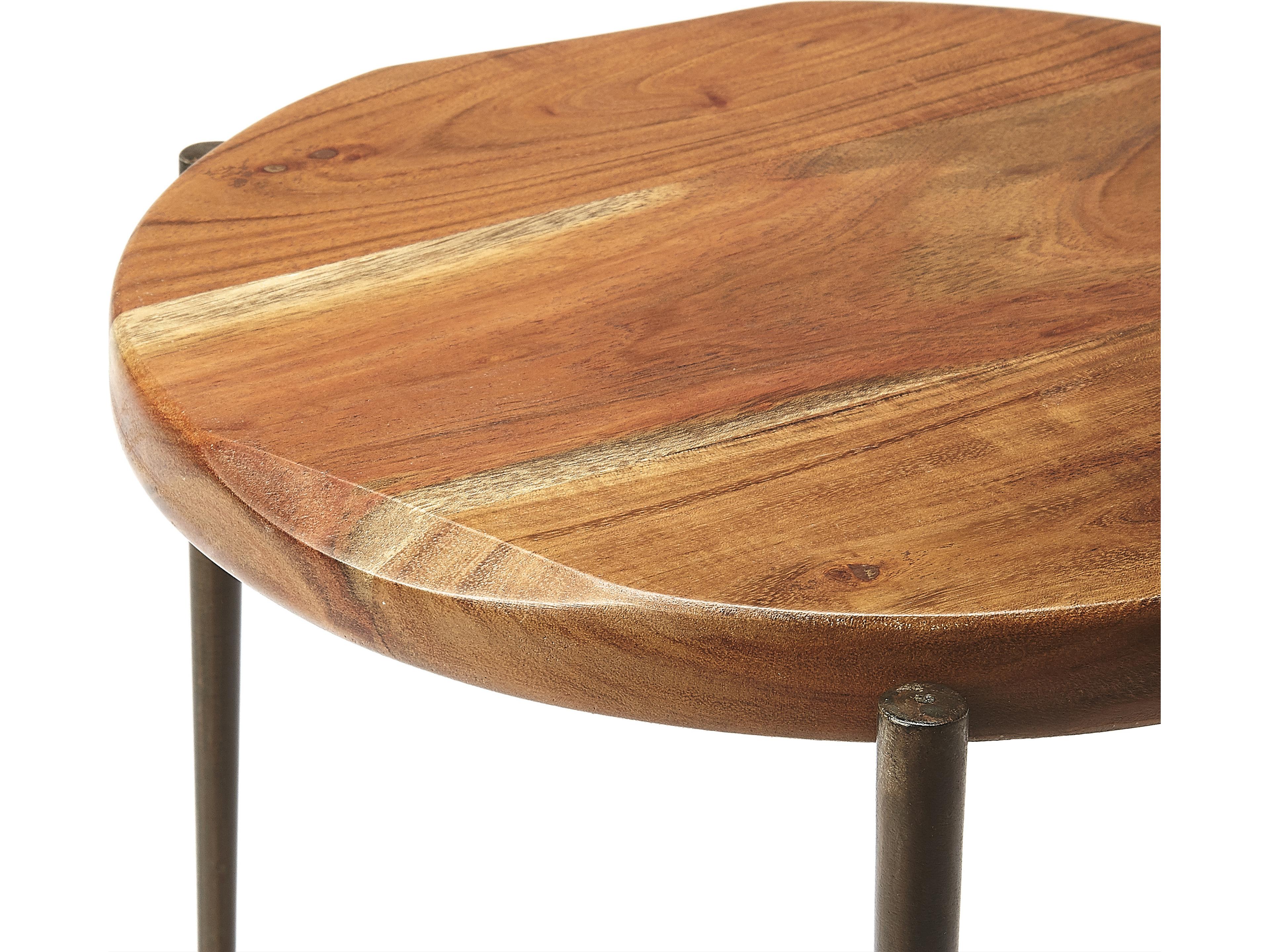Butler Brisbane Round Wood Industrial Chic End Table