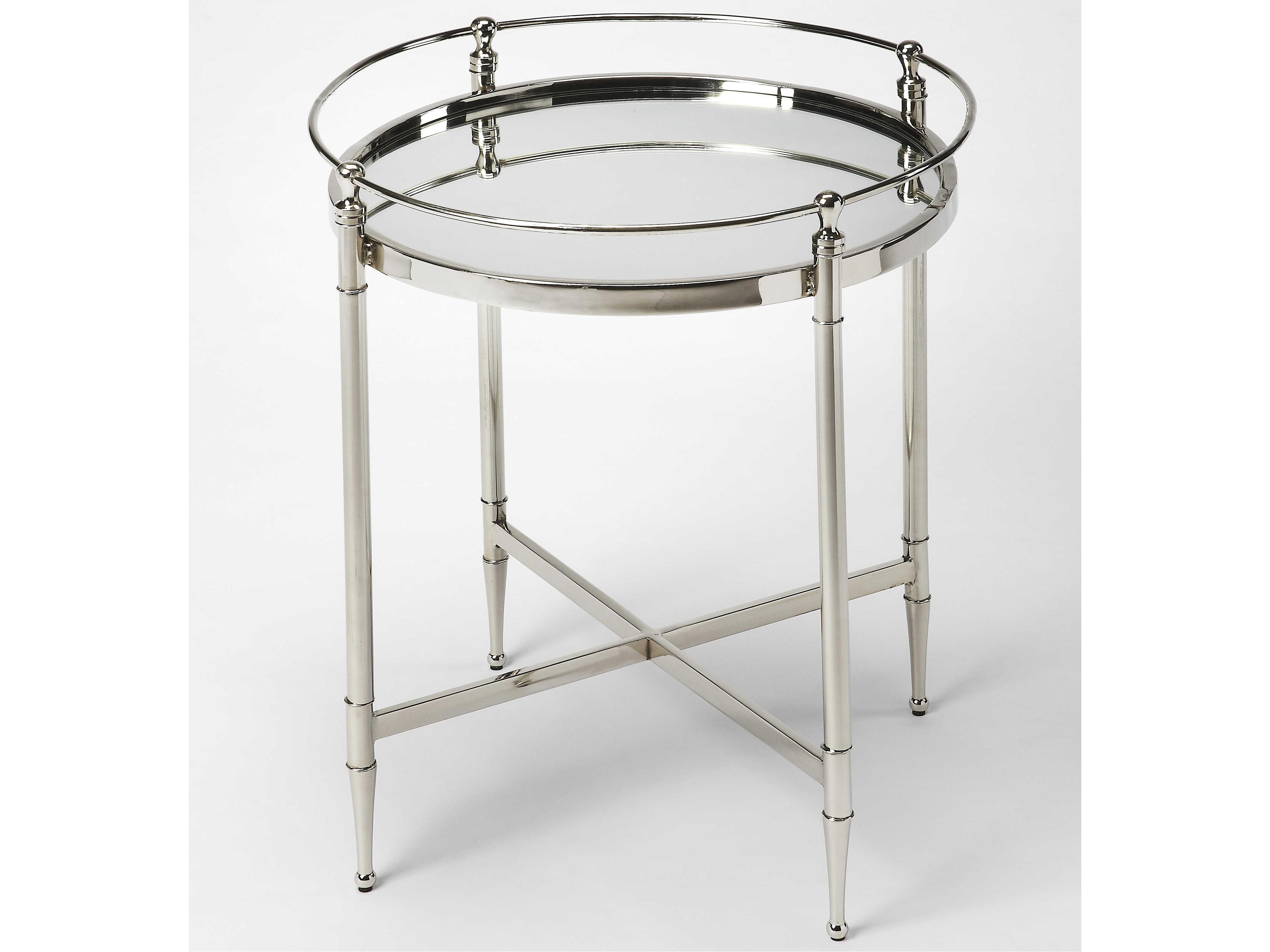 Crosby Round Mirror End Table