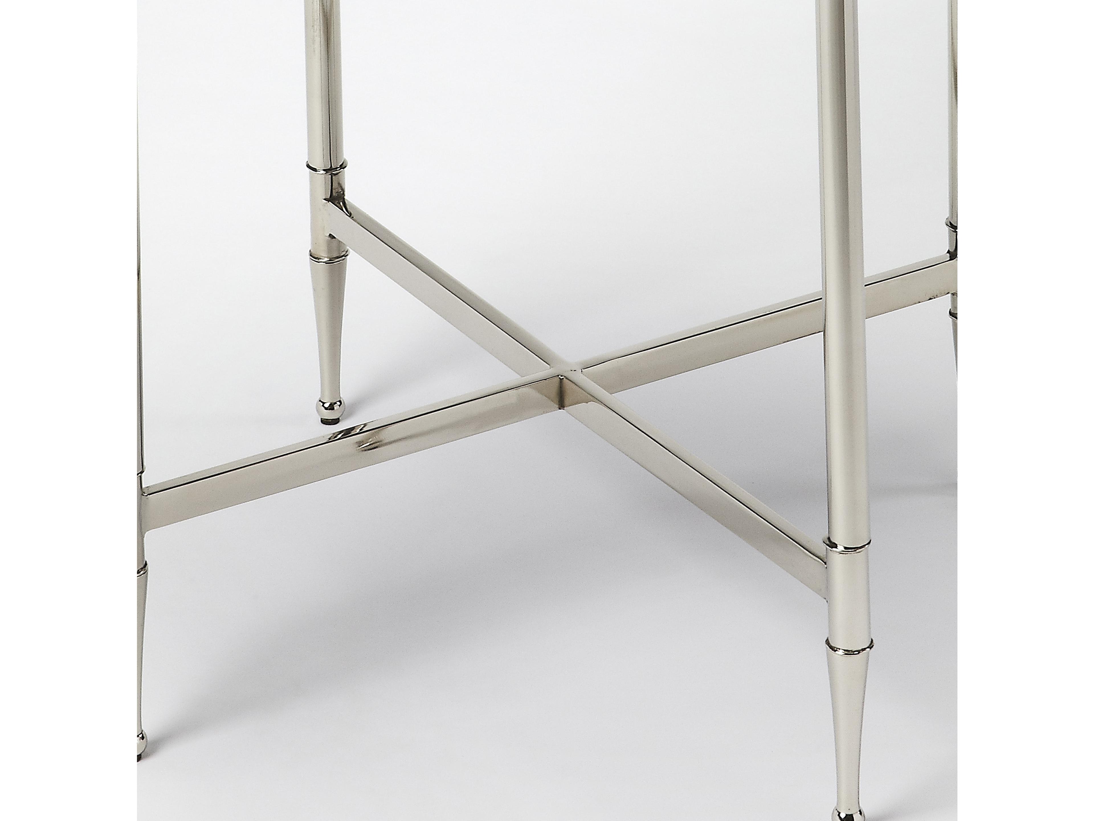 Butler Crosby Round Mirror End Table