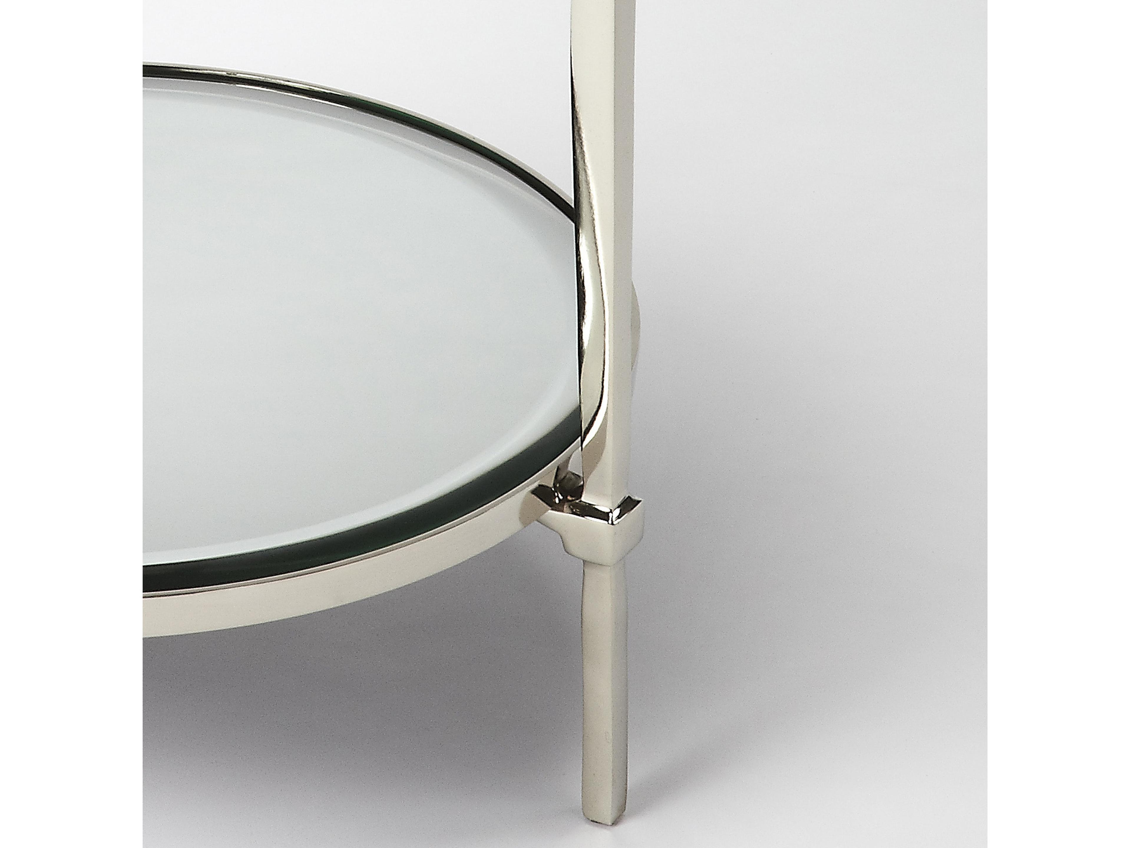 Butler Jolene Round Mirror End Table
