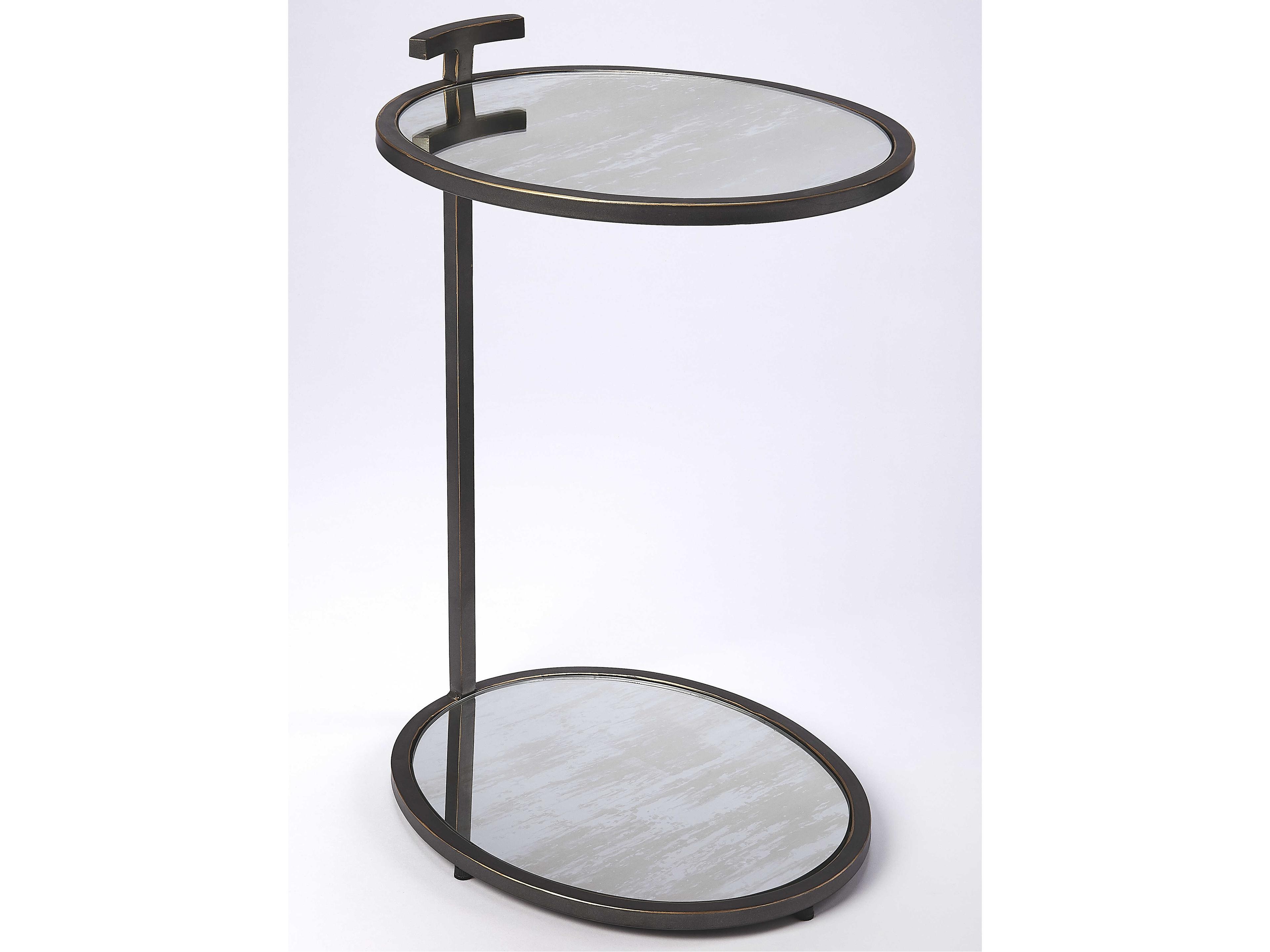 Ciro Oval Mirror Blackened Gold End Table