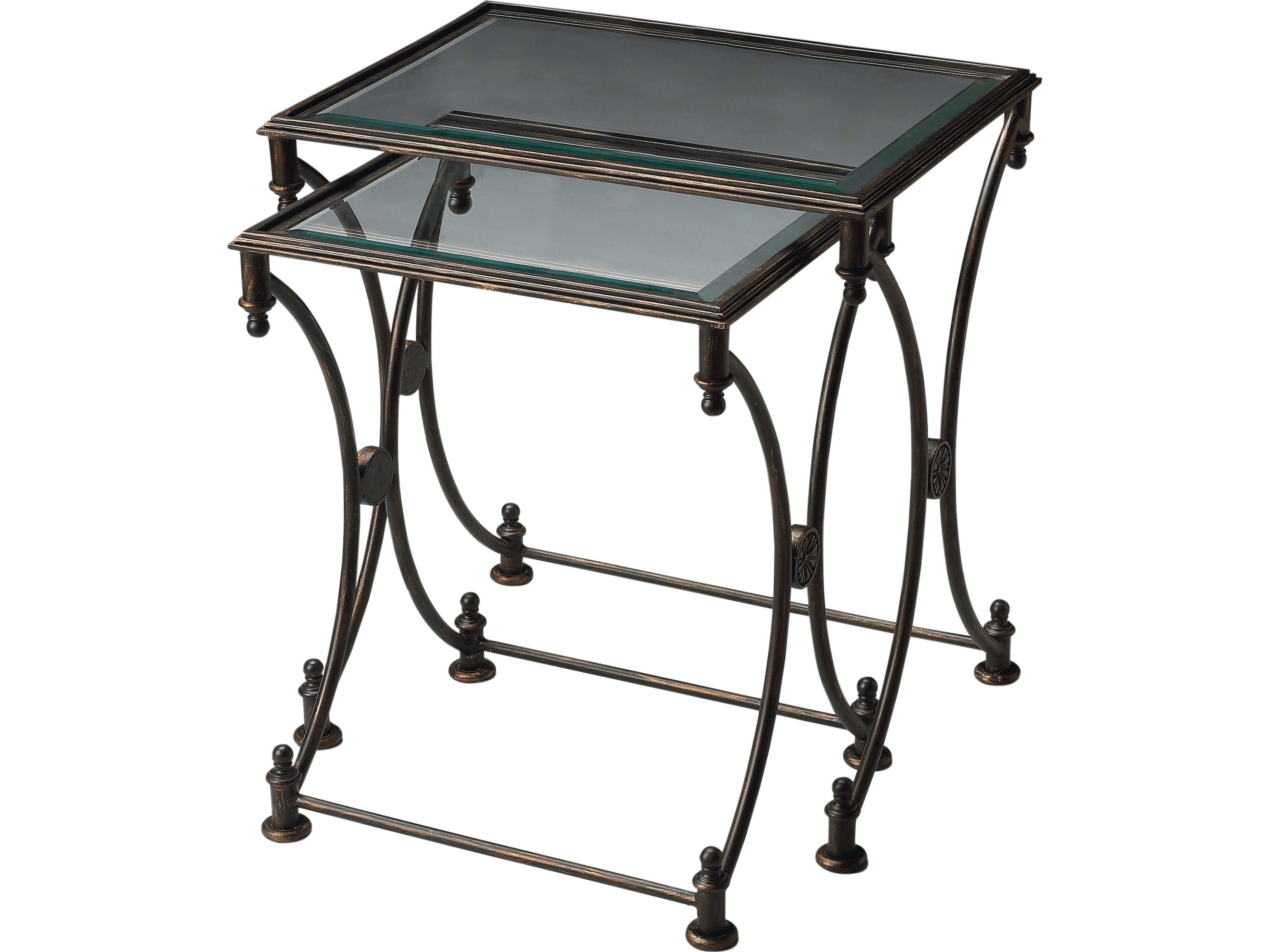 Beverly Rectangular Glass Metalworks End Table