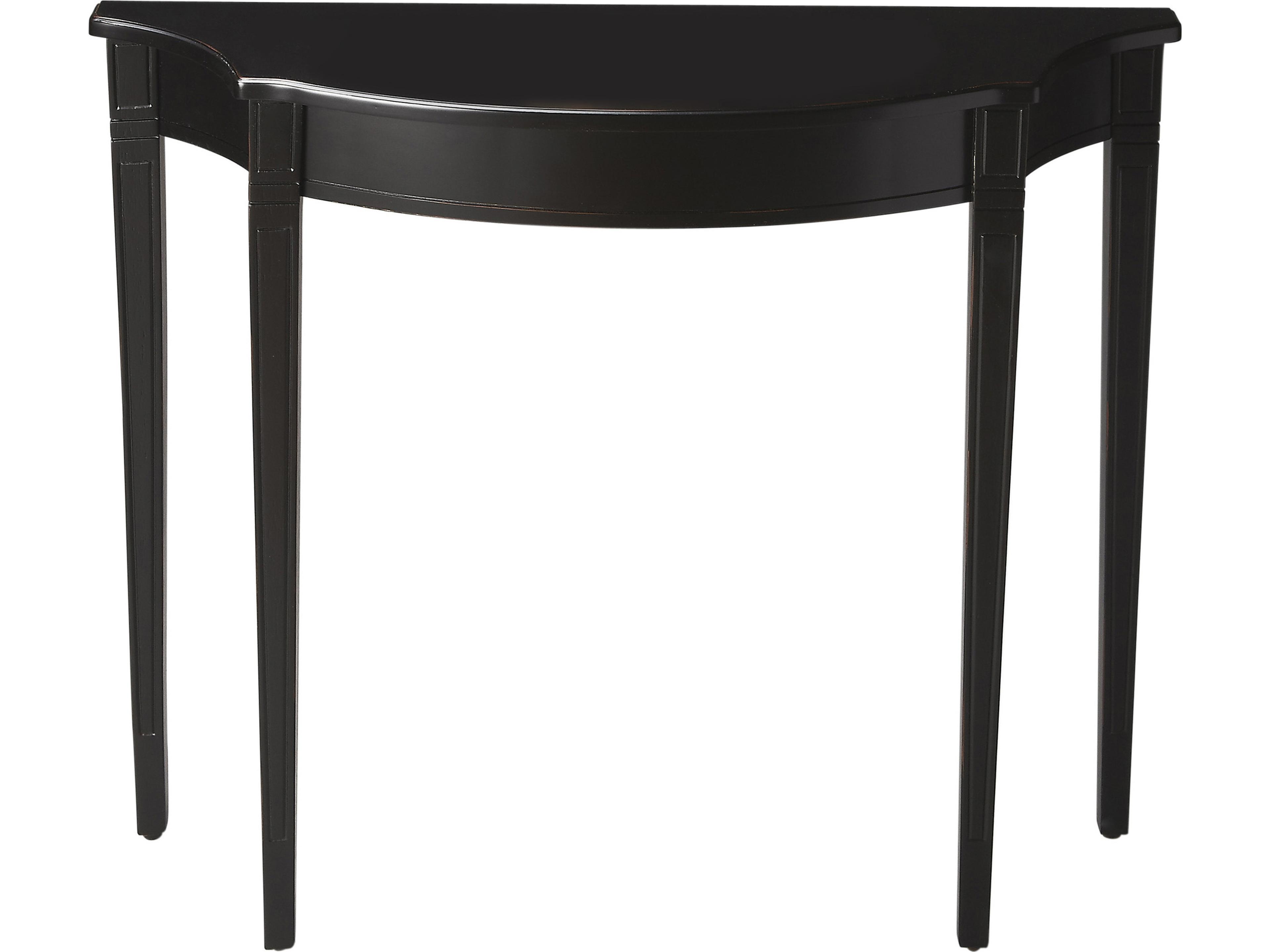 Chester Demilune Wood Black Licorice Console Table