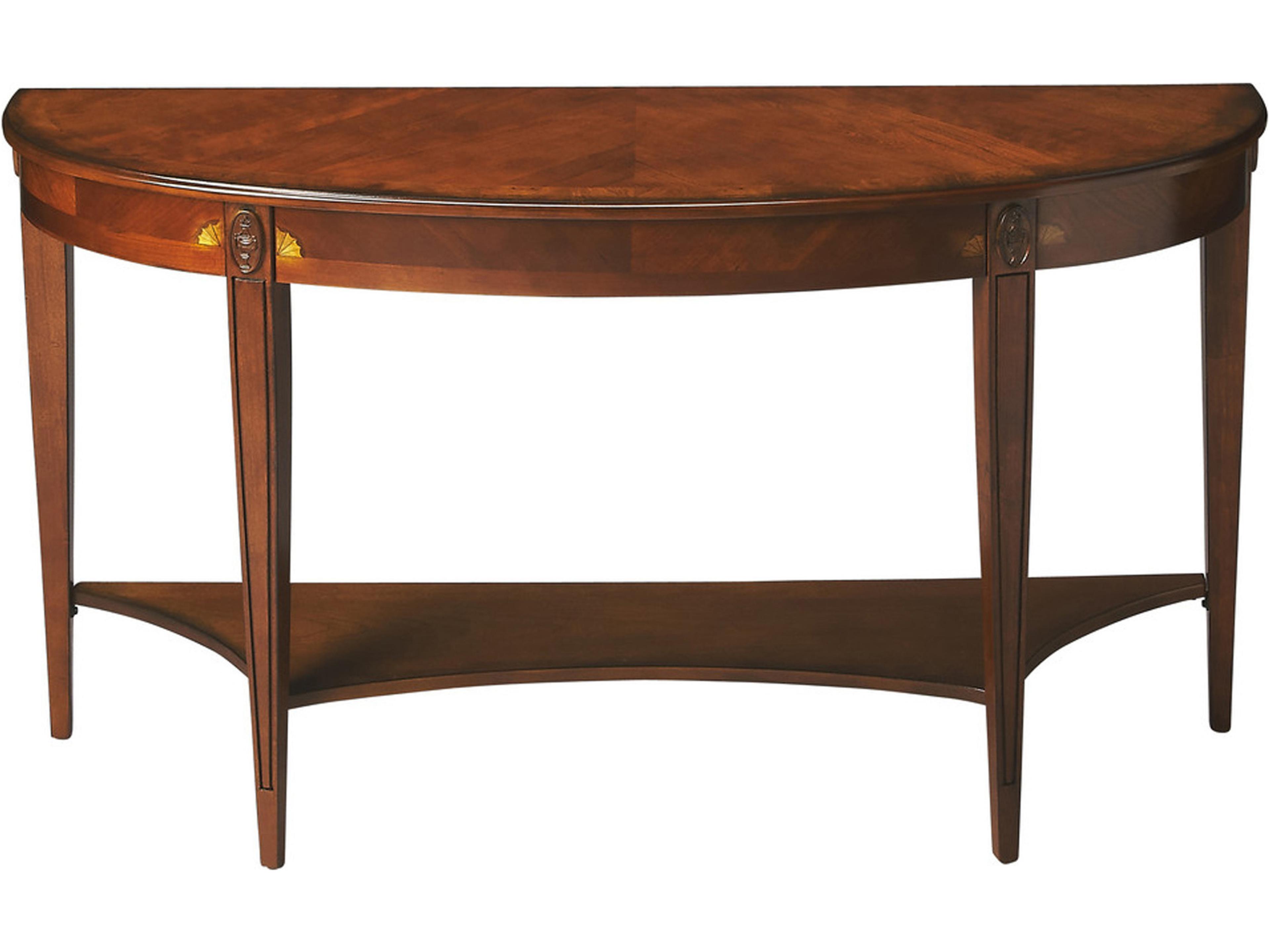 Astor Demilune Wood Olive Ash Console Table