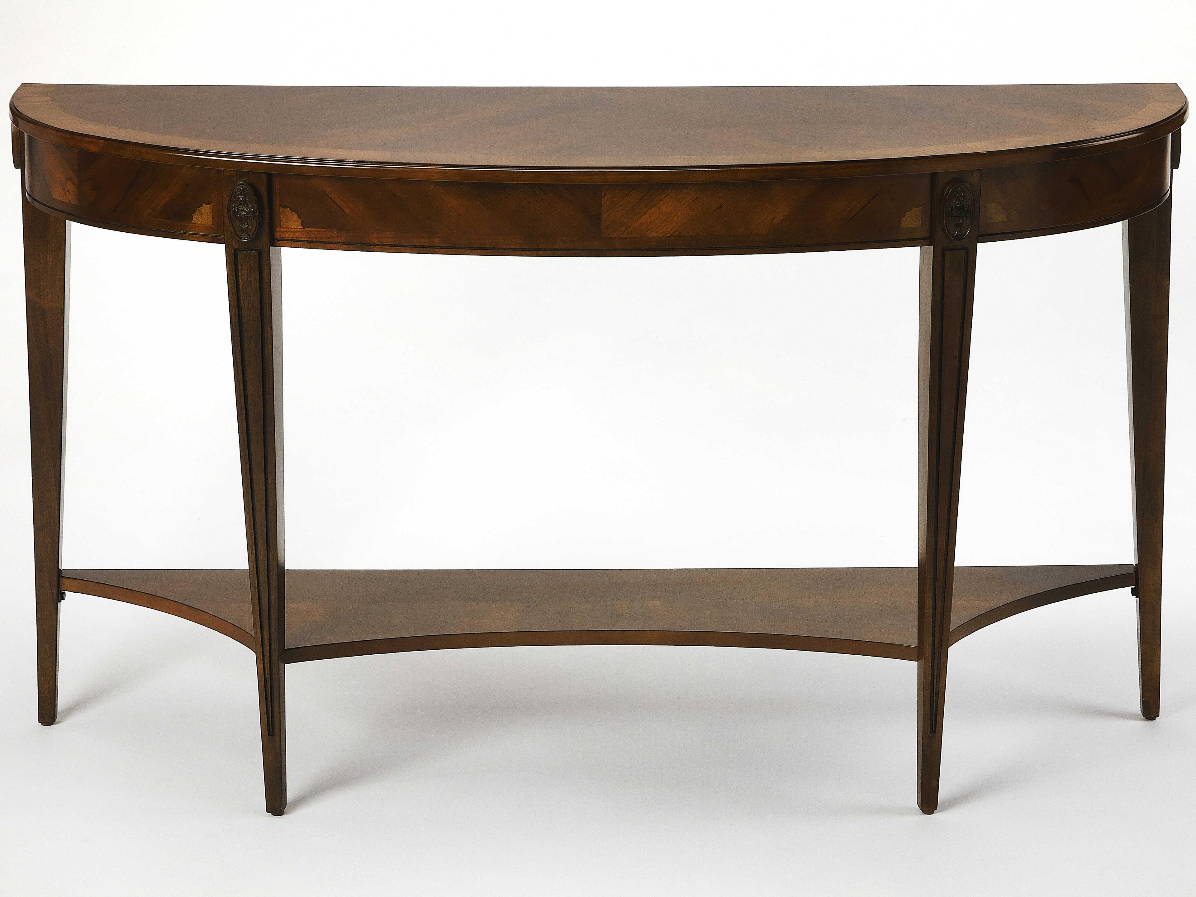 Astor Demilune Wood Nutmeg Console Table