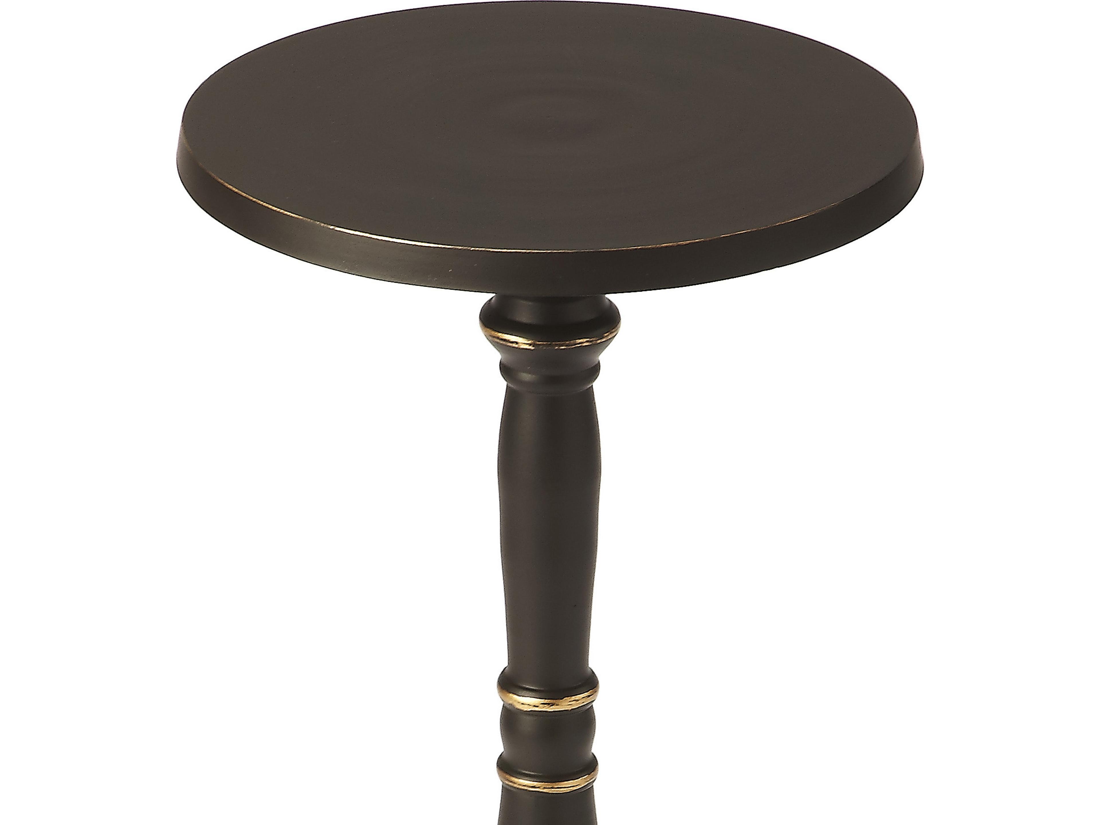 Butler Langford Round Metal Black Gold End Table