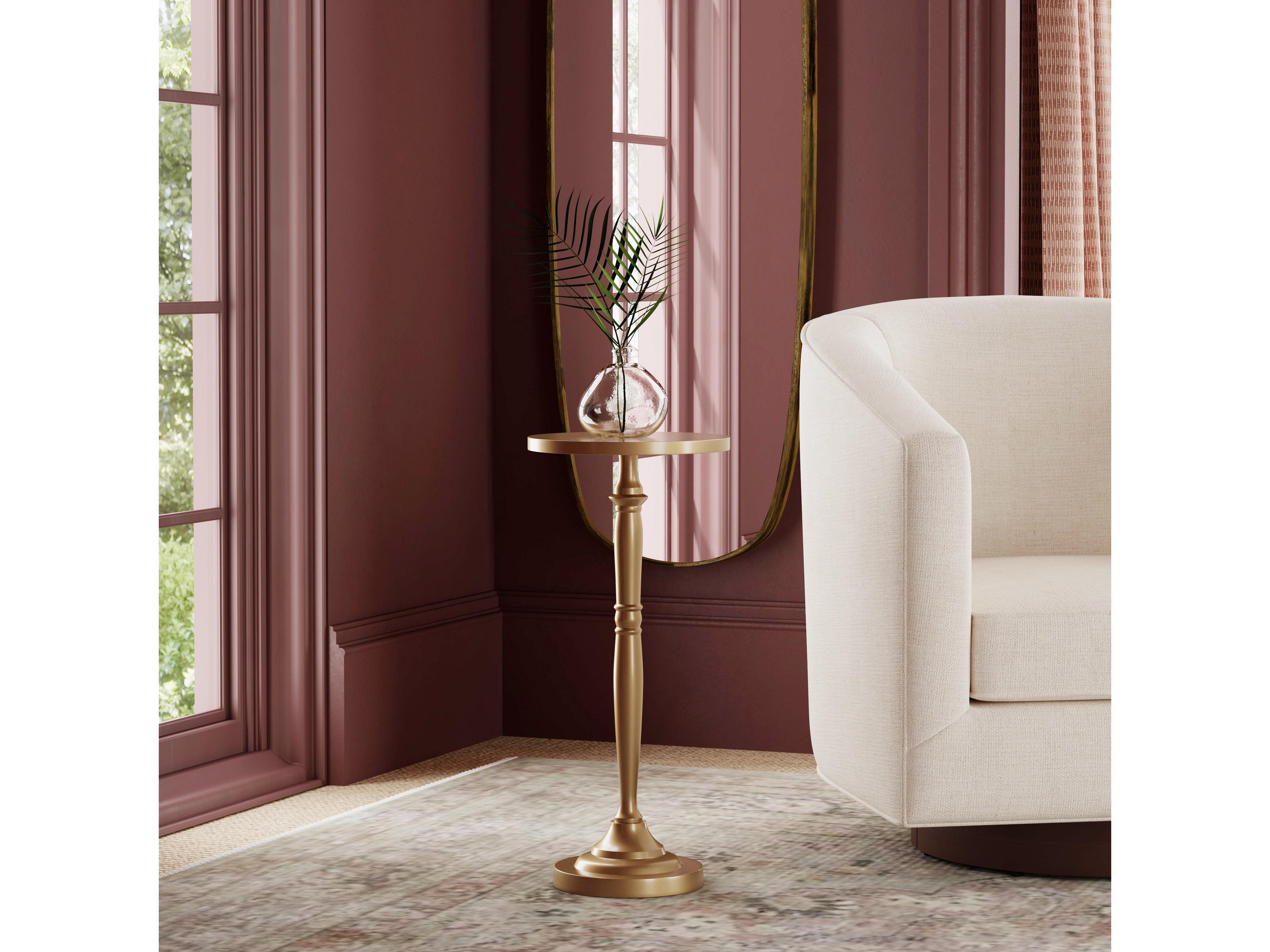 Butler Langford Round Metal Antique Gold End Table