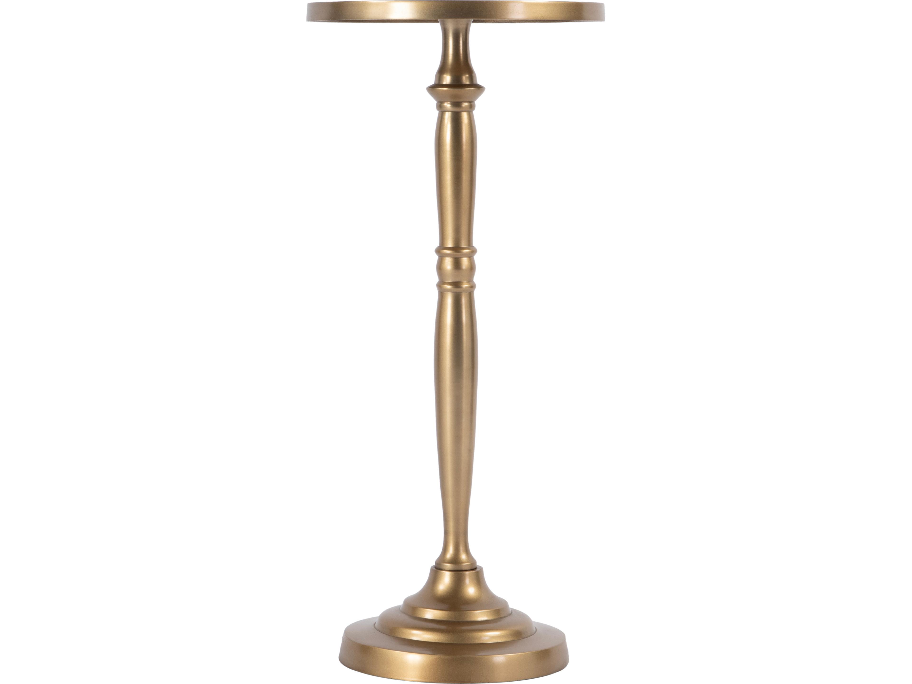 Butler Langford Round Metal Antique Gold End Table