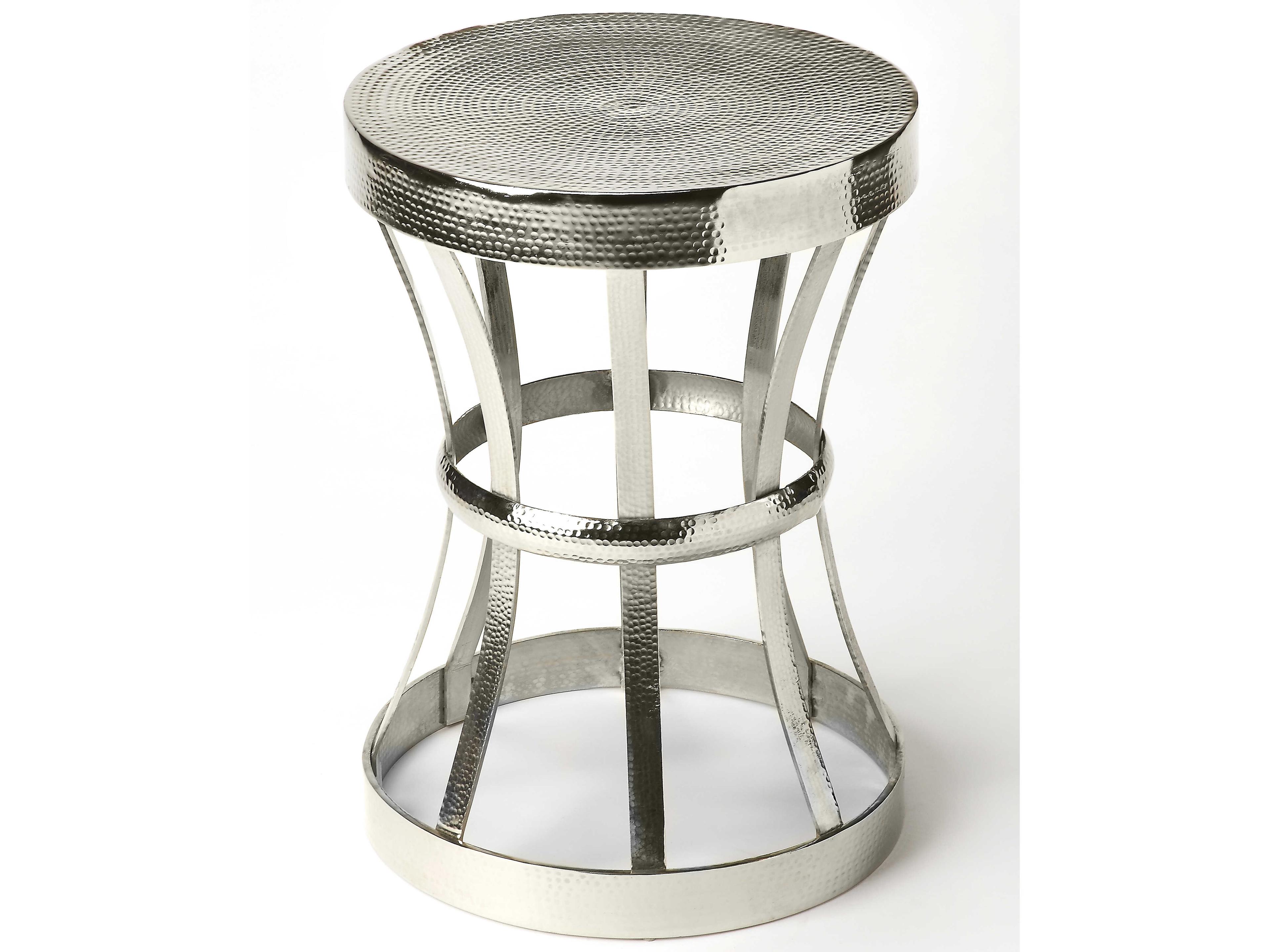 Butler Broussard Round Metal Industrial Chic End Table