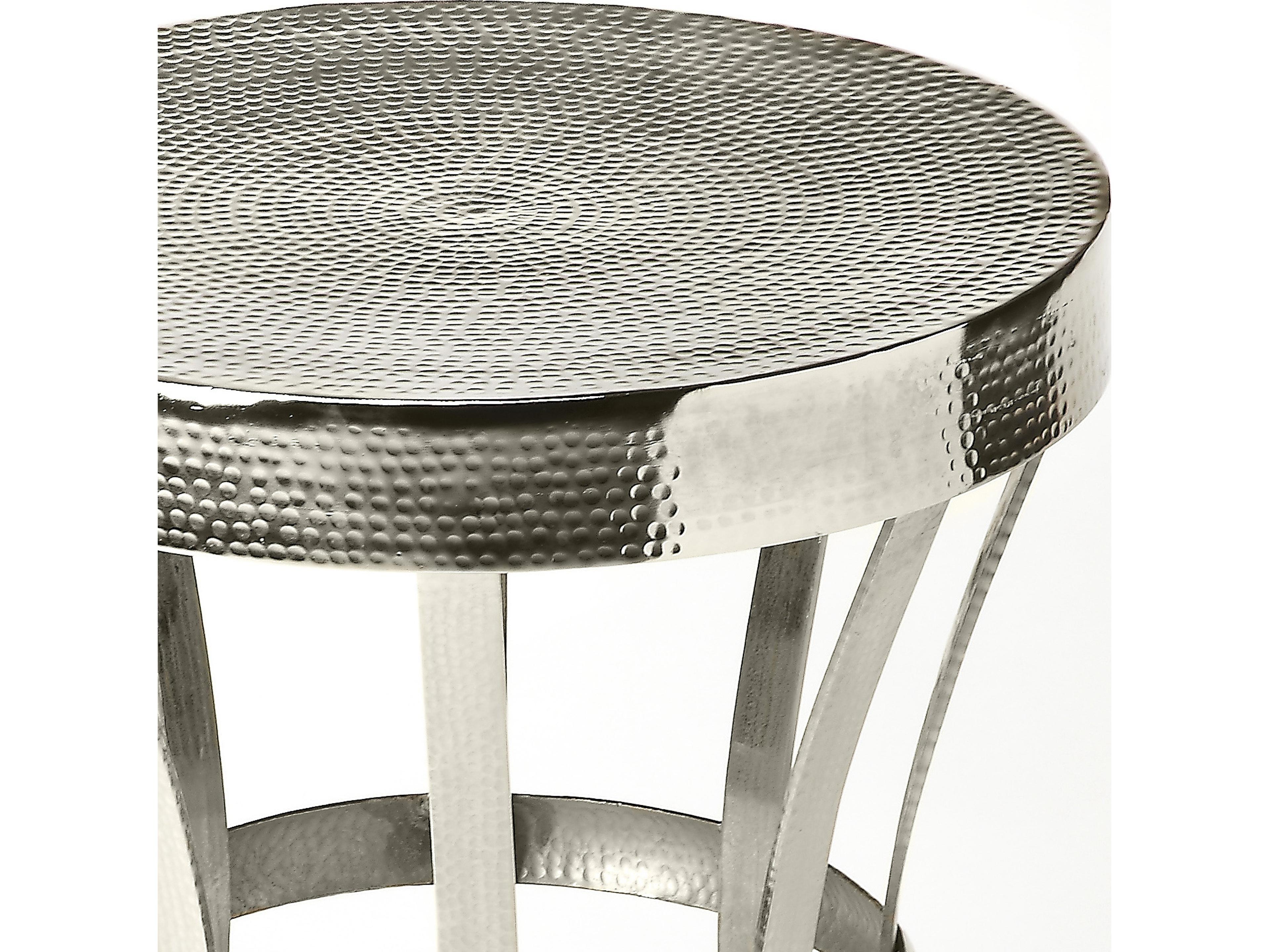 Butler Broussard Round Metal Industrial Chic End Table