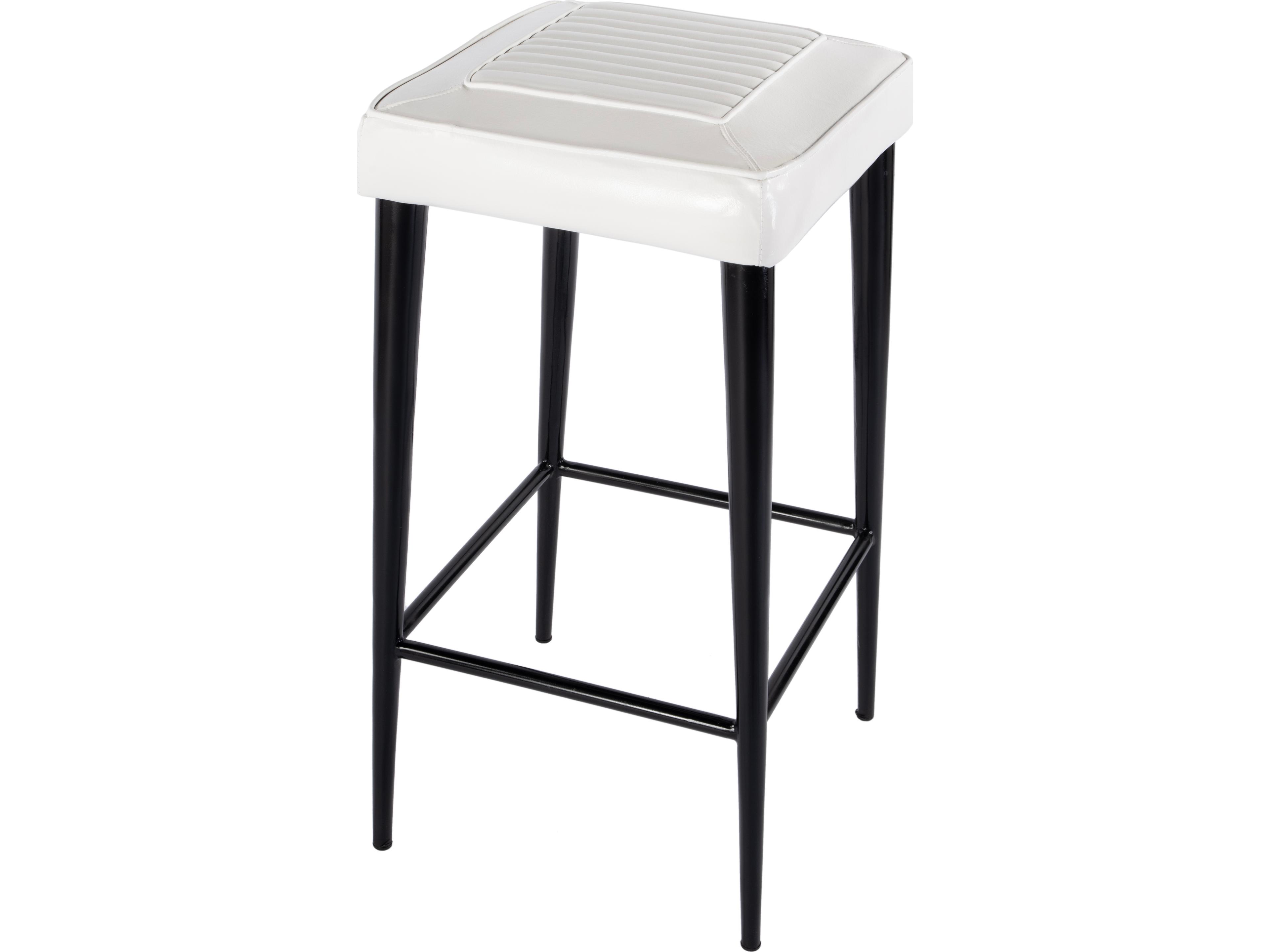 Maxwell White Leather Bar Stool